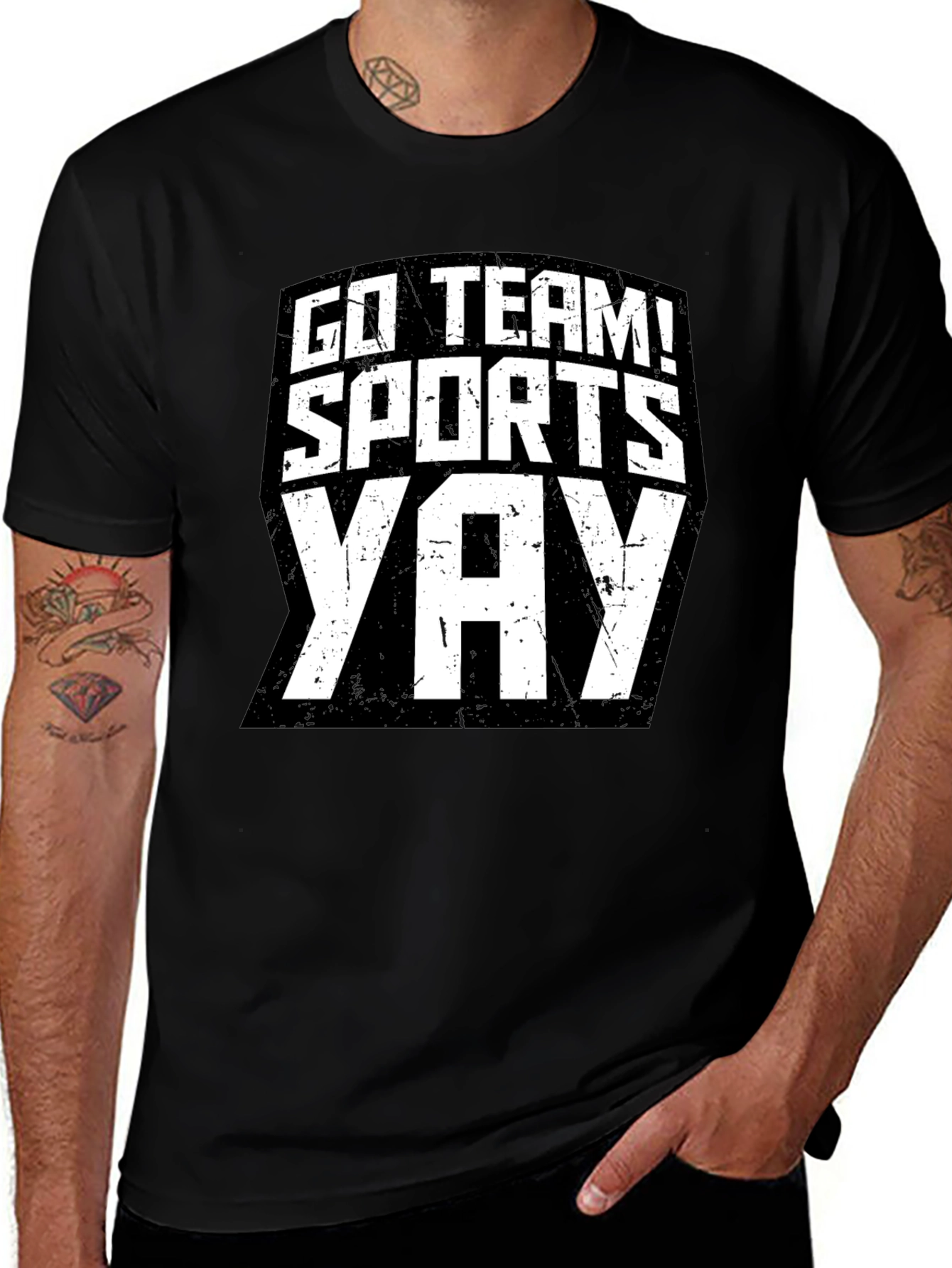 Go Team! Sports Yay! Black T-Shirt