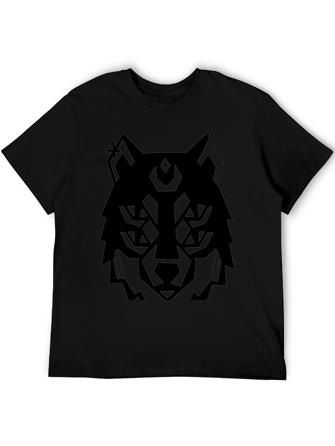 Geometric Wolf Graphic T-Shirt - Modern Style