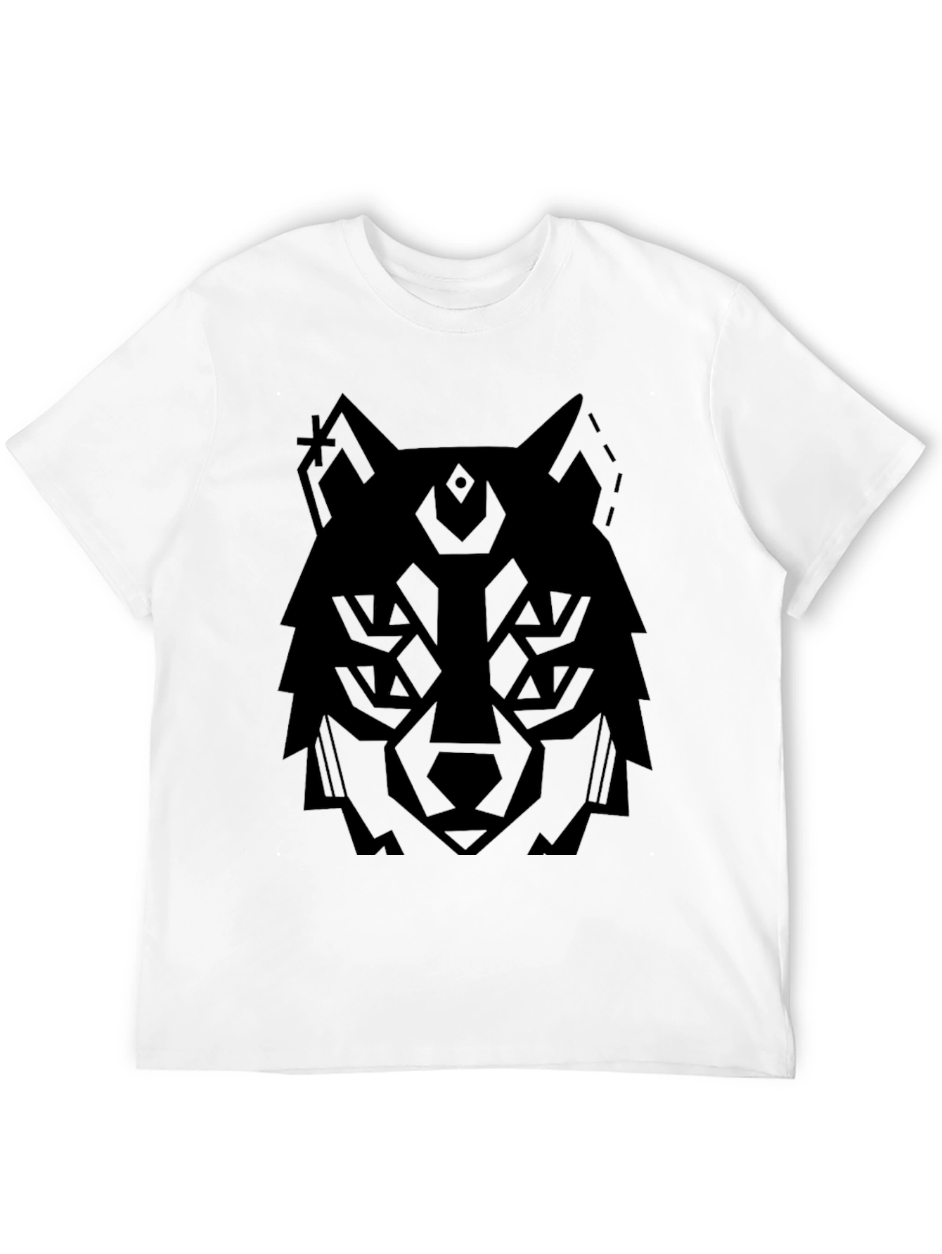 Geometric Wolf Graphic T-Shirt - Modern Style