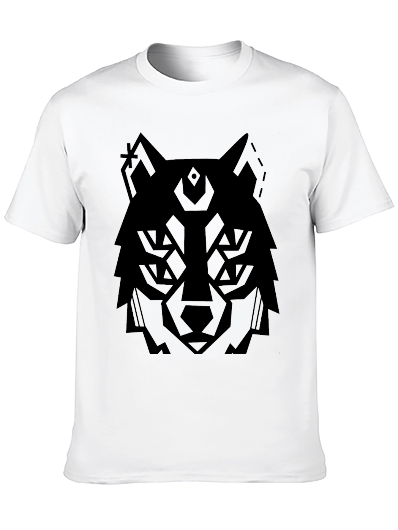 Geometric Wolf Graphic T-Shirt - Modern Style