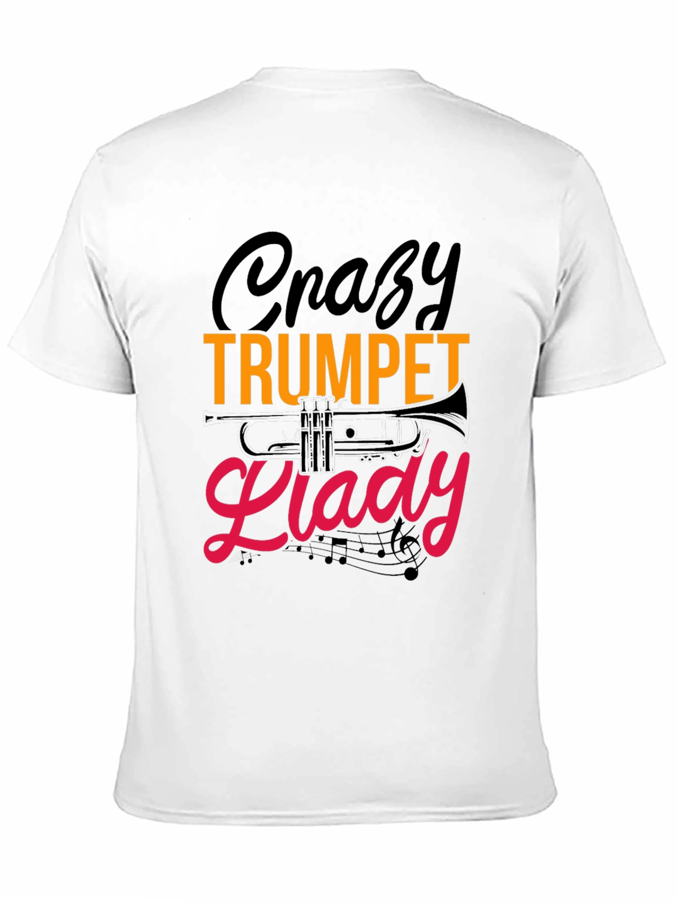 Crazy Trumpet Lady Graphic Tee - Black