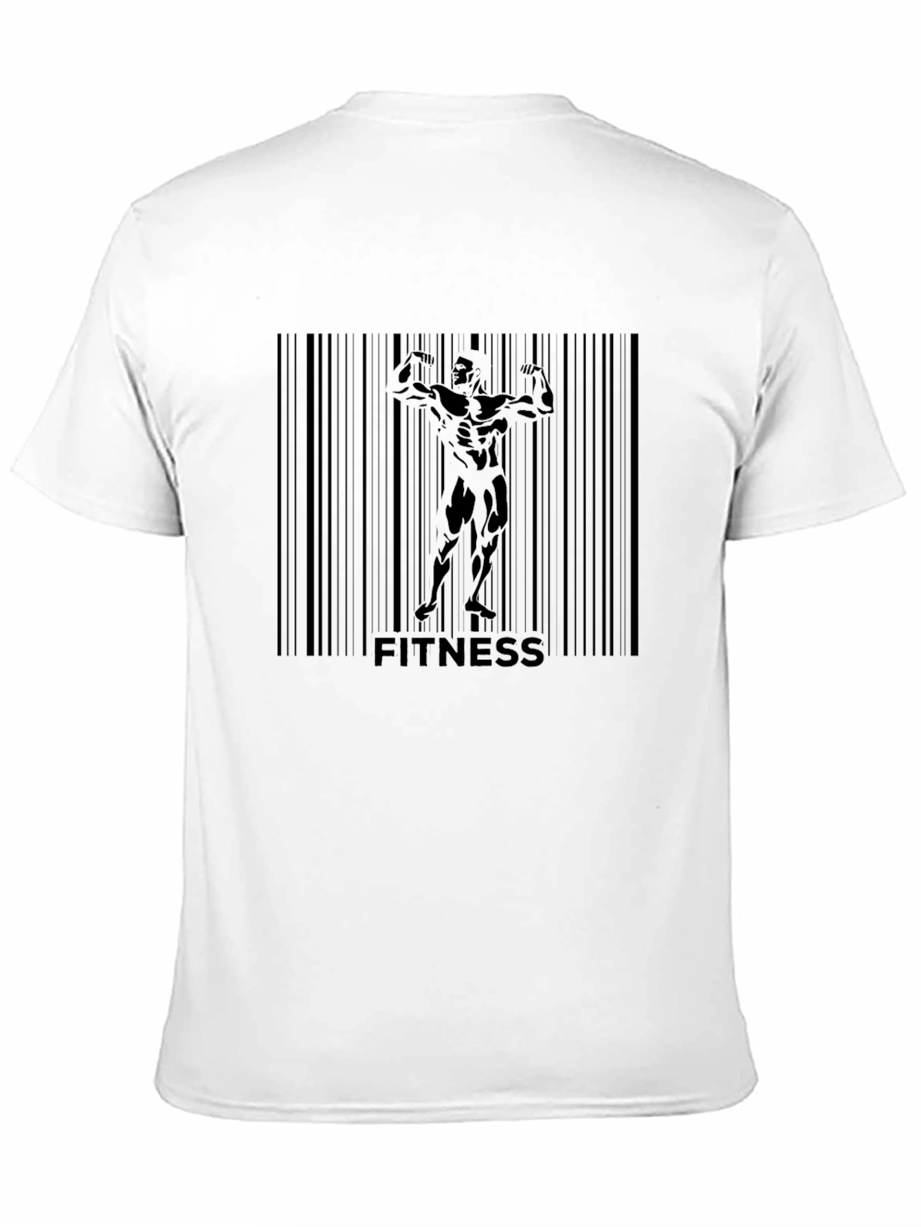 Fitness Barcode Bodybuilder Black T-Shirt