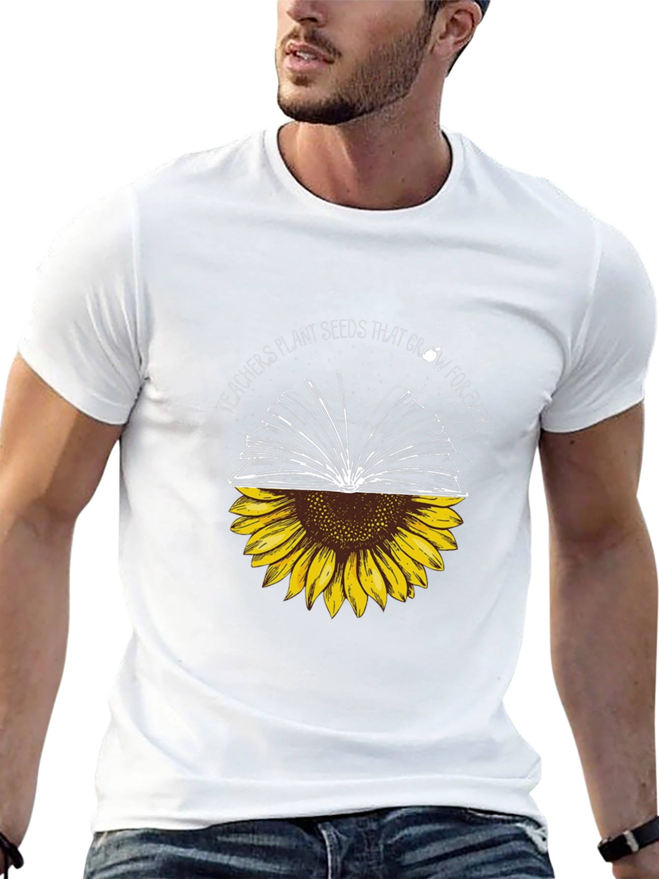 Teachers Plant Seeds Sunflower Book T-Shirt