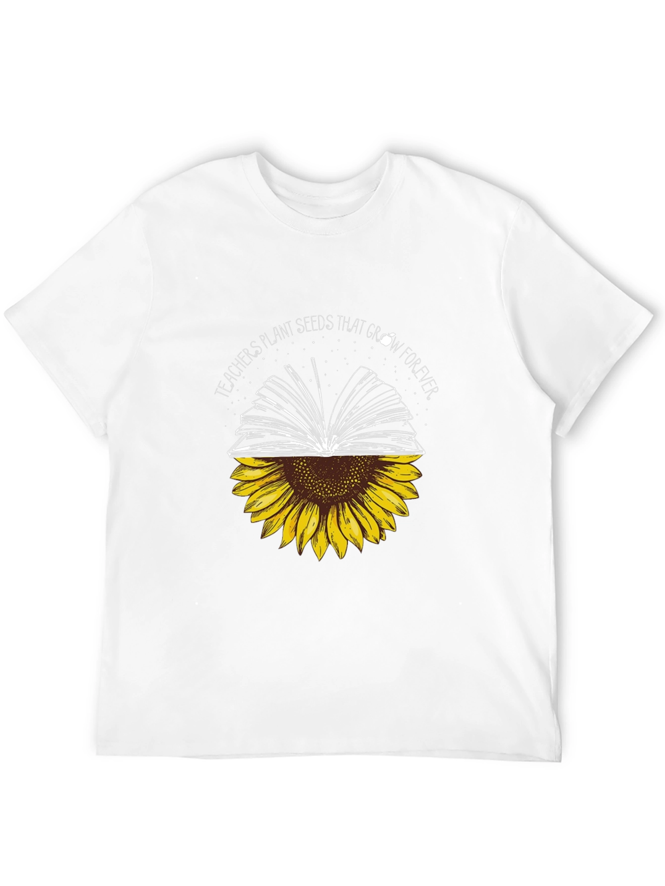 Teachers Plant Seeds Sunflower Book T-Shirt