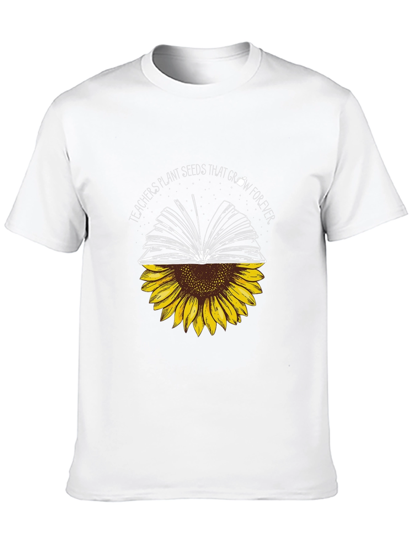 Teachers Plant Seeds Sunflower Book T-Shirt