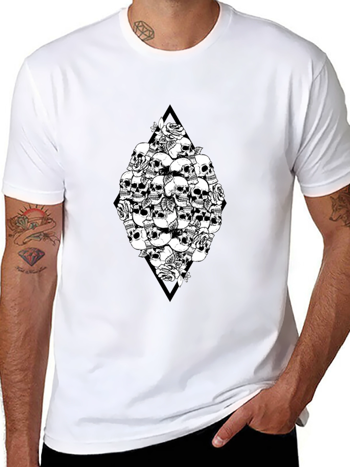 Skull & Rose Graphic Black T-Shirt