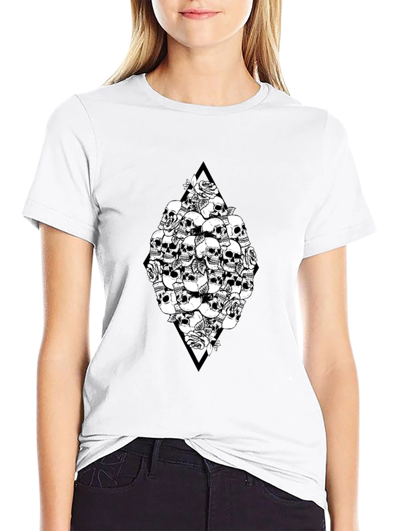 Skull & Rose Graphic Black T-Shirt