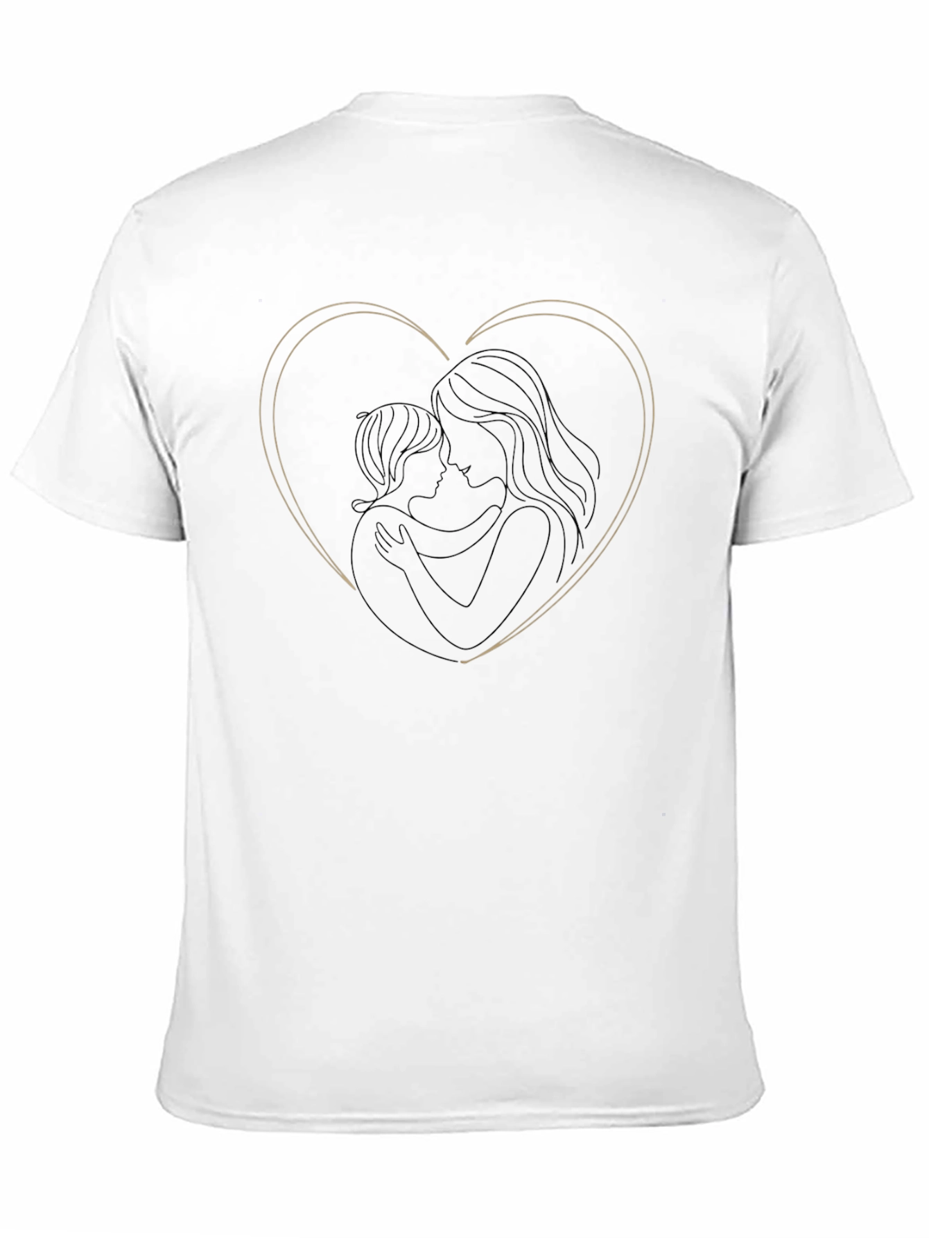 Heart Outline Mother & Child Black Tee