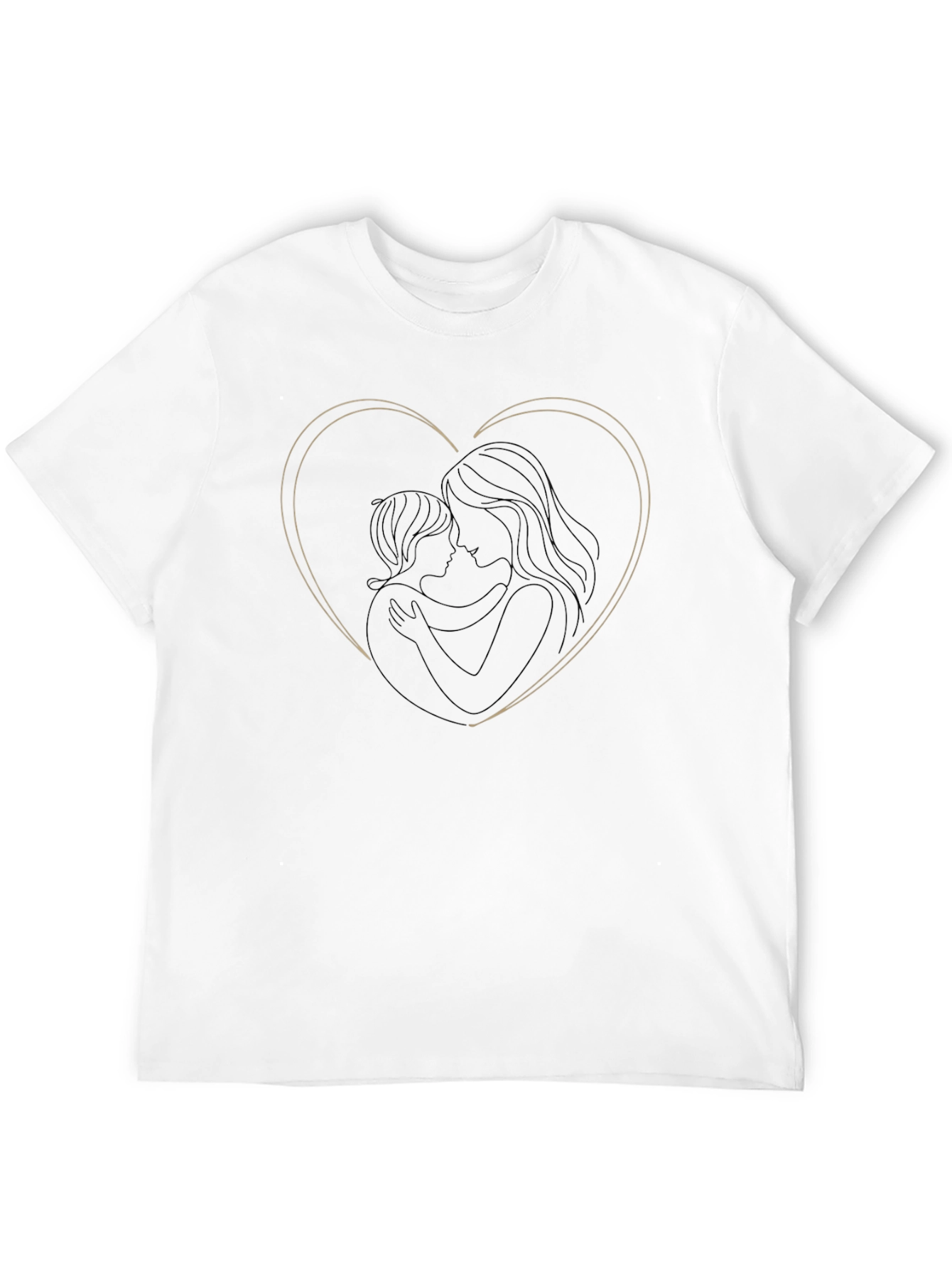 Heart Outline Mother & Child Black Tee