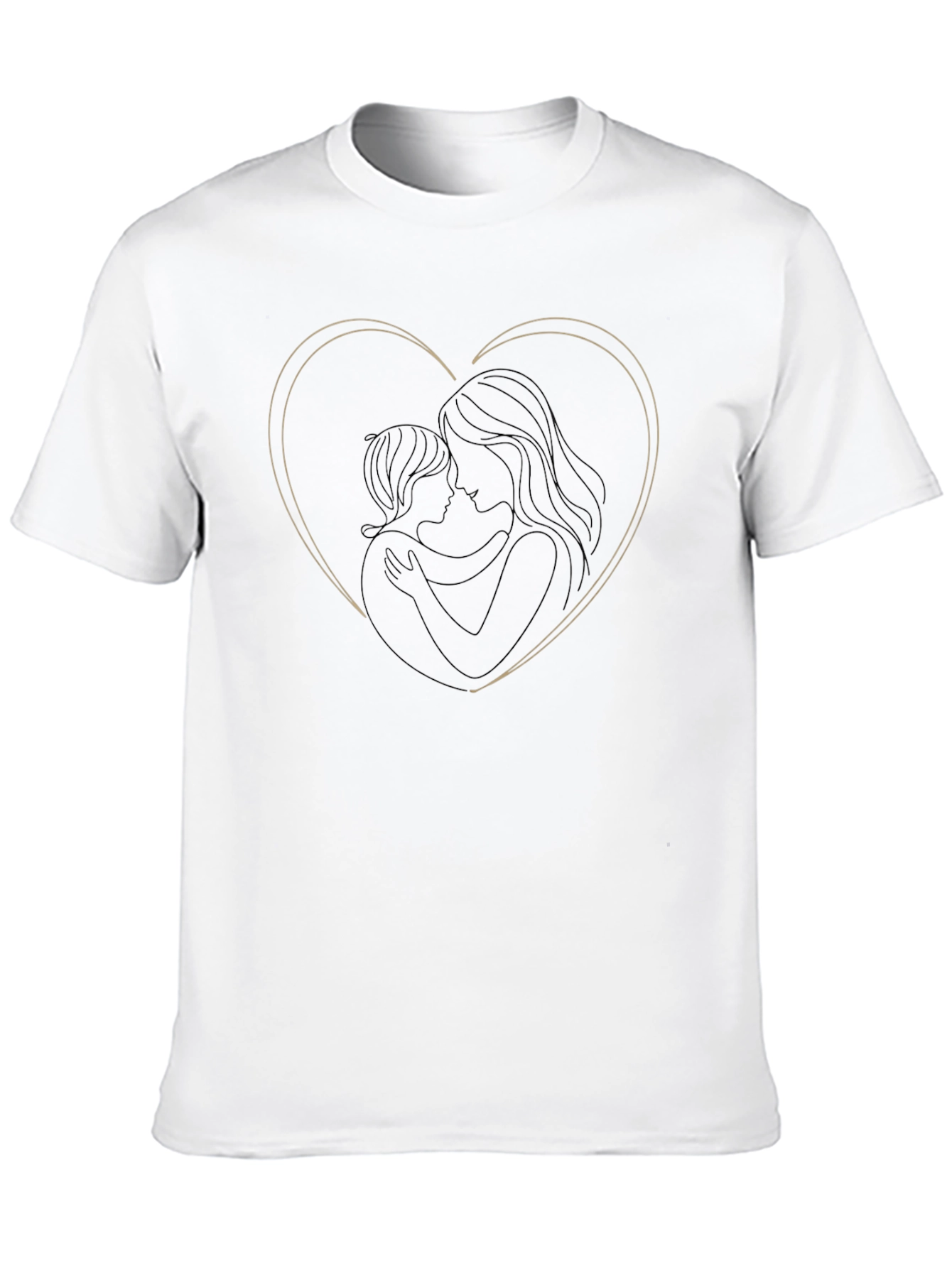 Heart Outline Mother & Child Black Tee