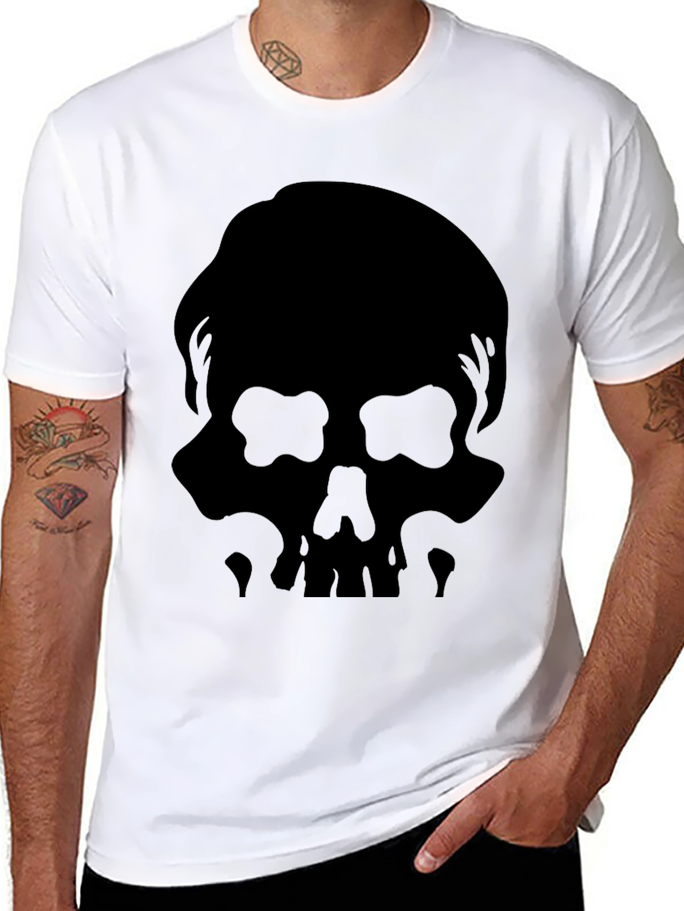 Skull Silhouette Graphic Tee - Mens