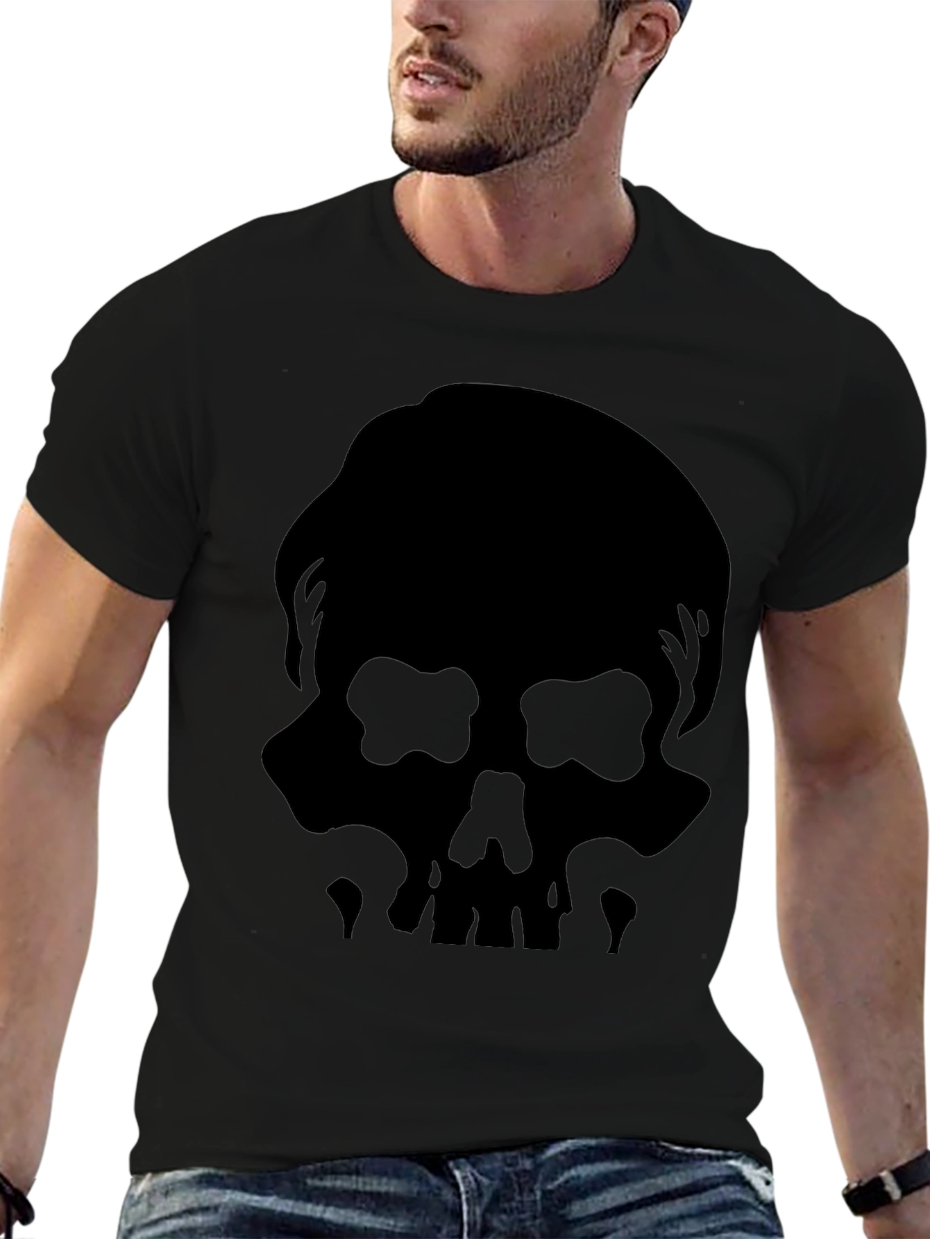 Skull Silhouette Graphic Tee - Mens