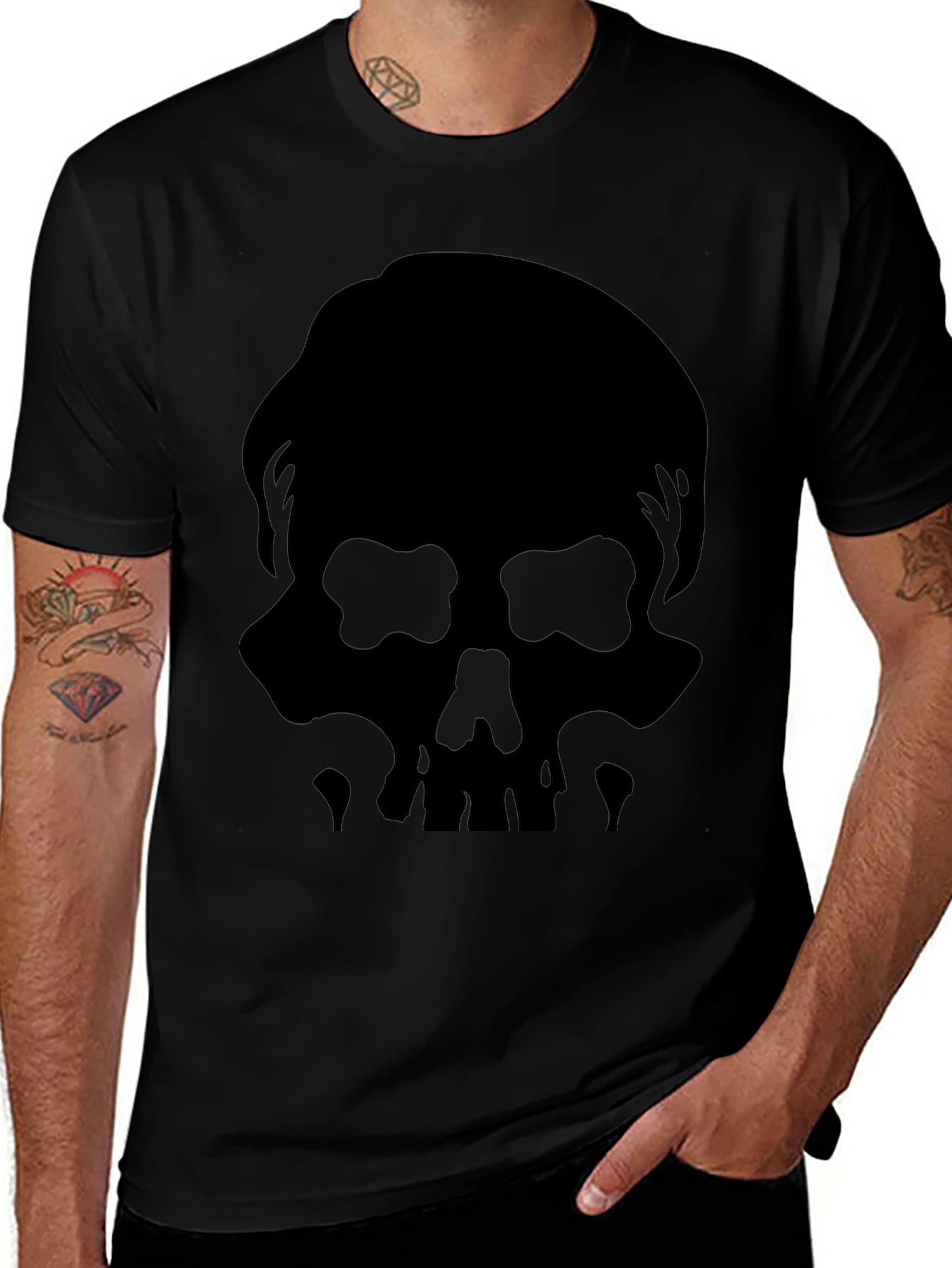 Skull Silhouette Graphic Tee - Mens