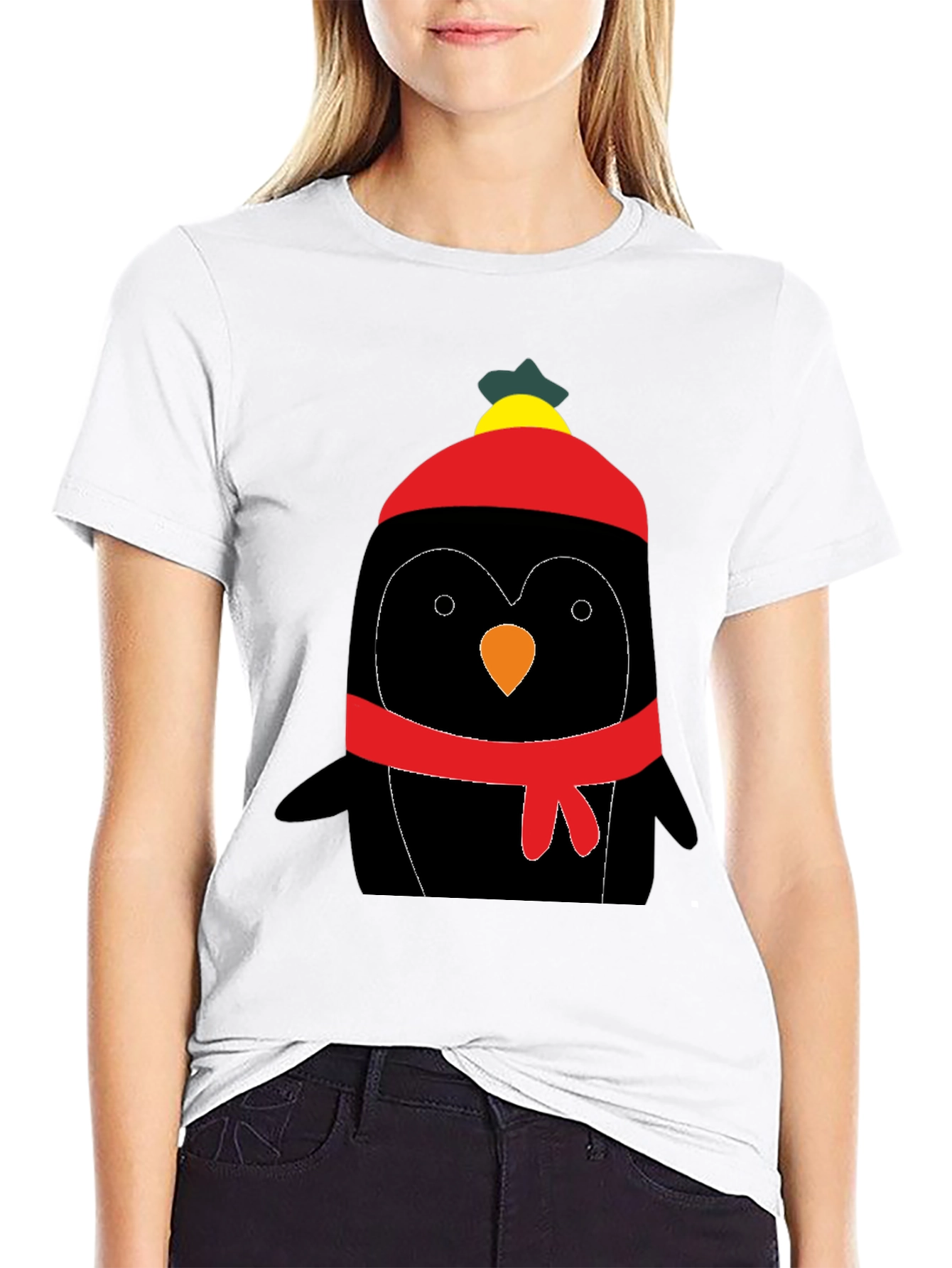 Cute Penguin Winter Hat Graphic Tee
