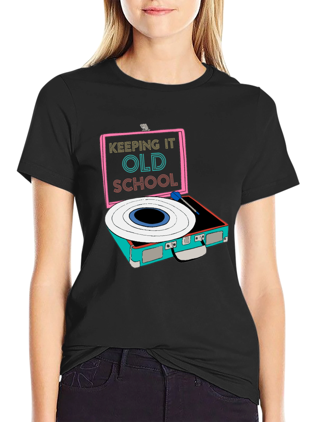 Retro Record Player Graphic Tee