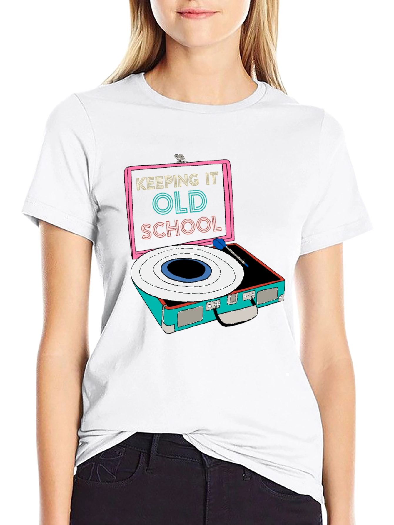 Retro Record Player Graphic Tee