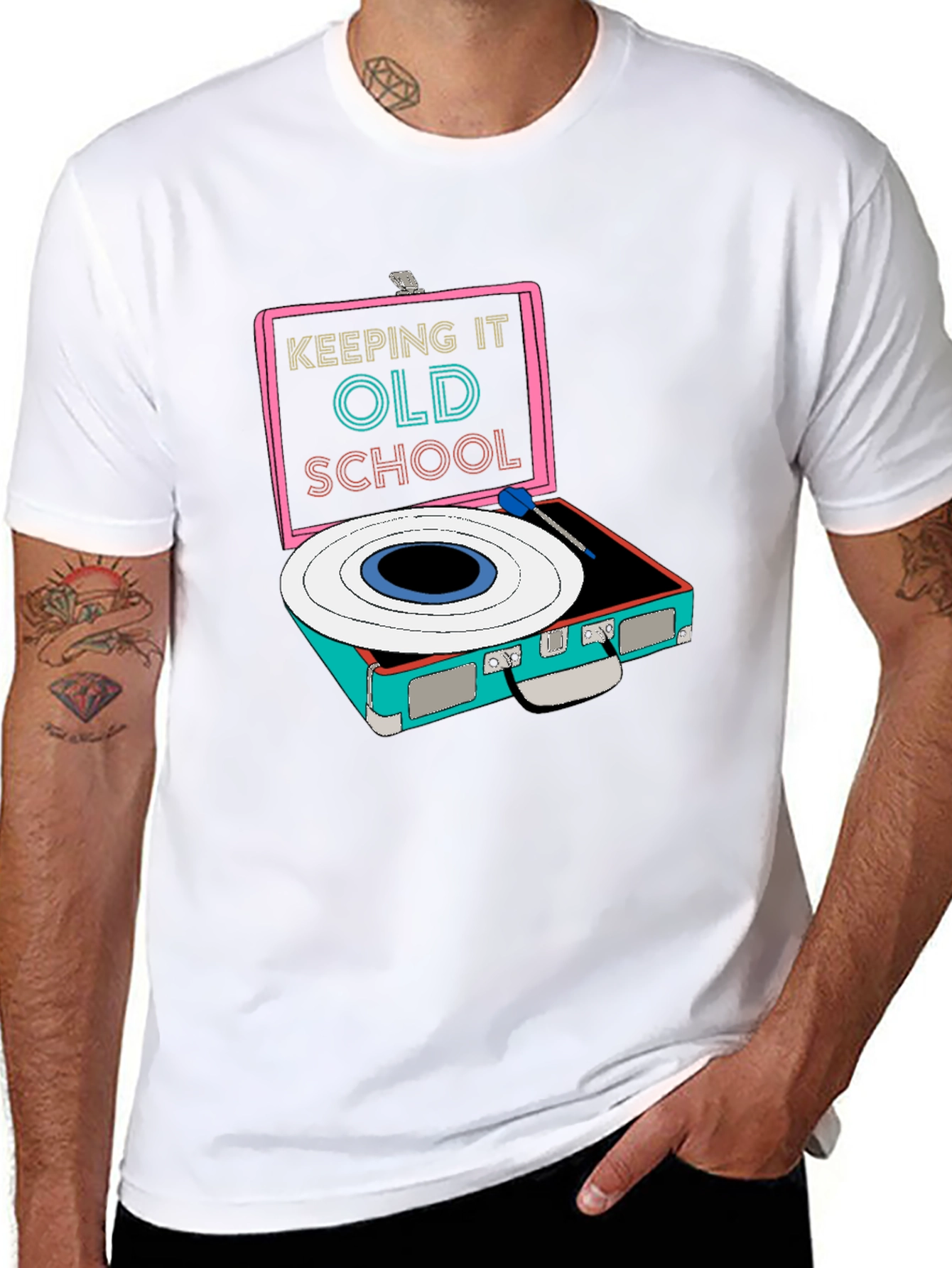 Retro Record Player Graphic Tee