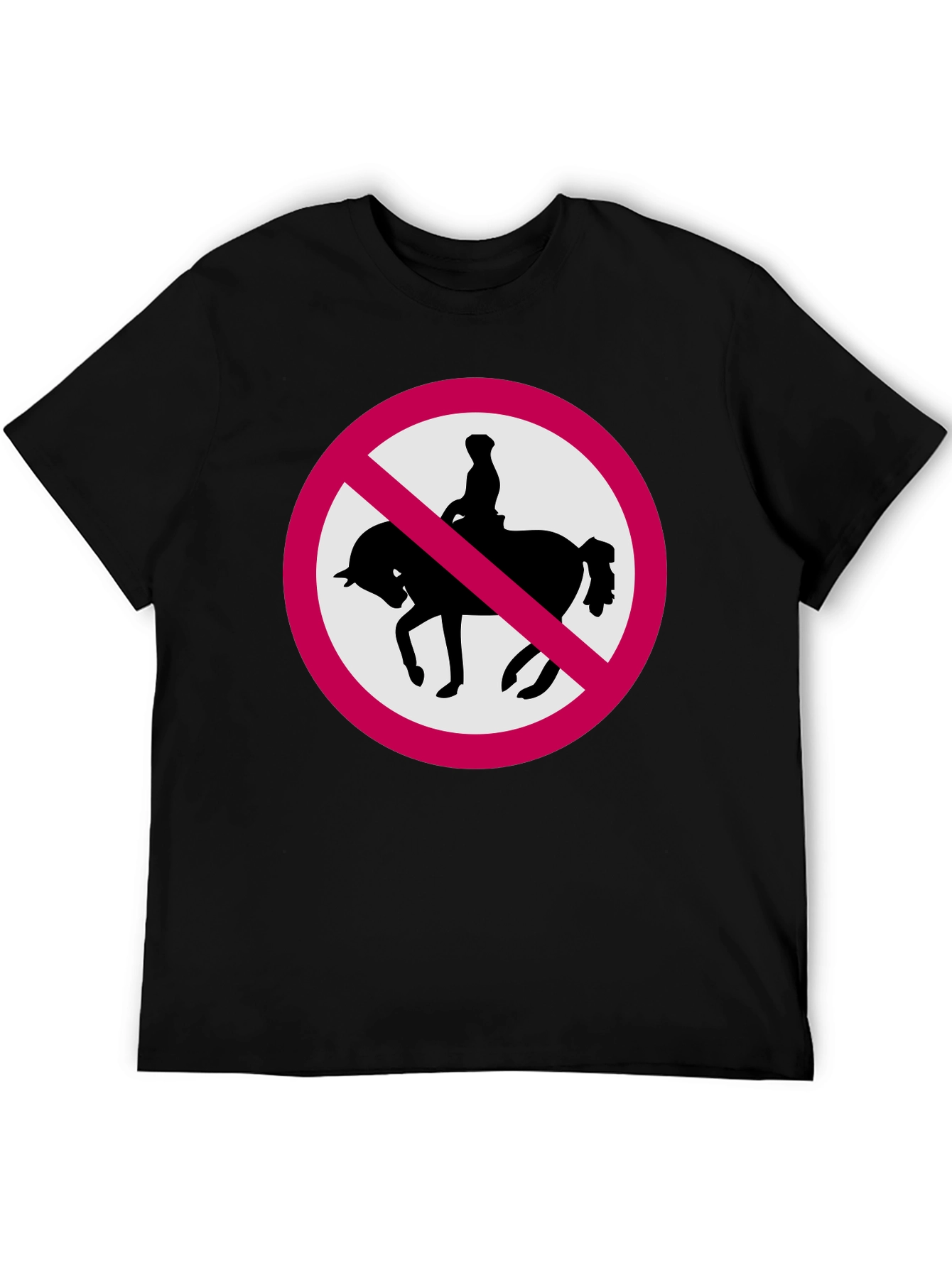 No Horse Riding Black T-Shirt