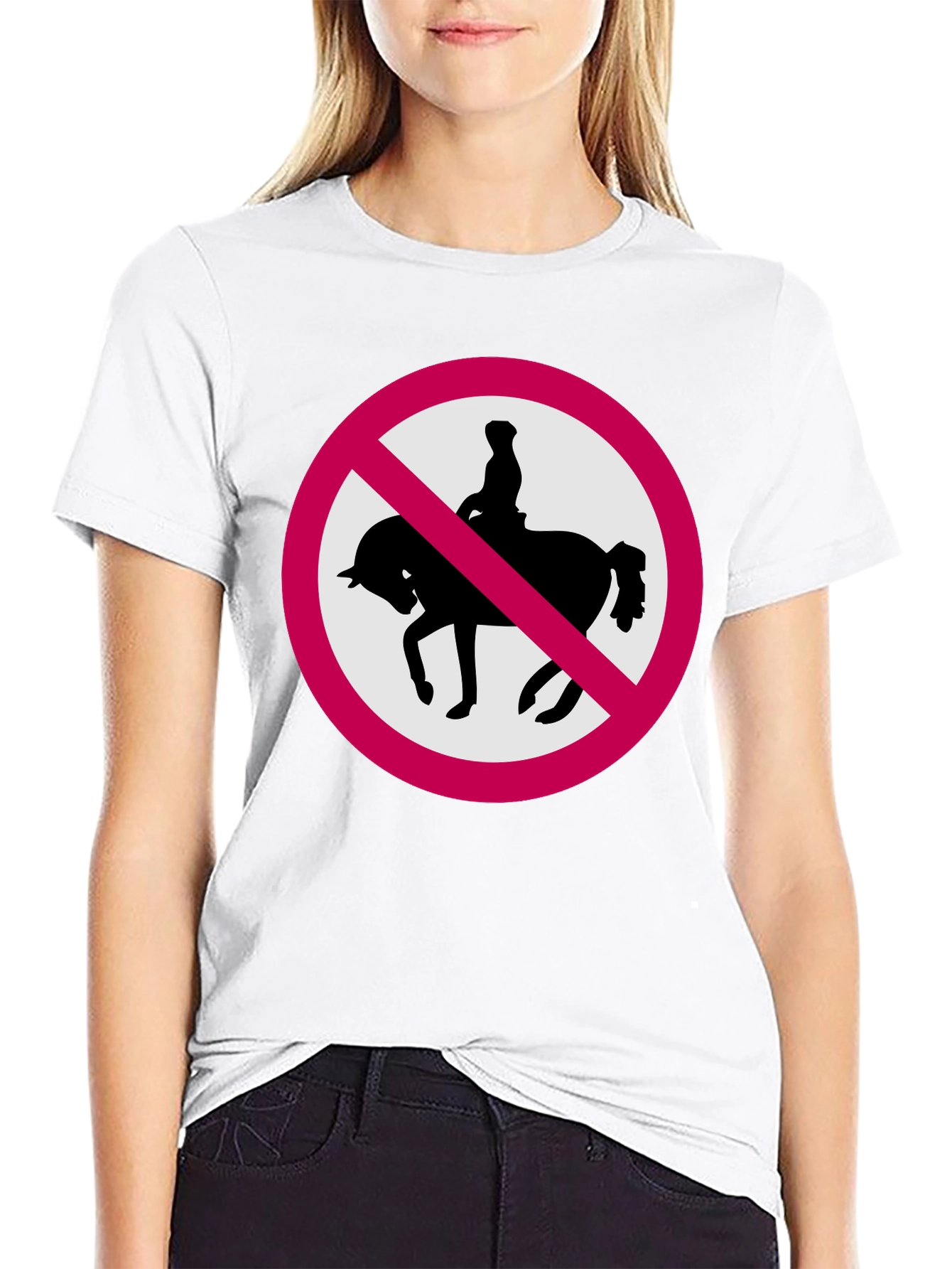 No Horse Riding Black T-Shirt