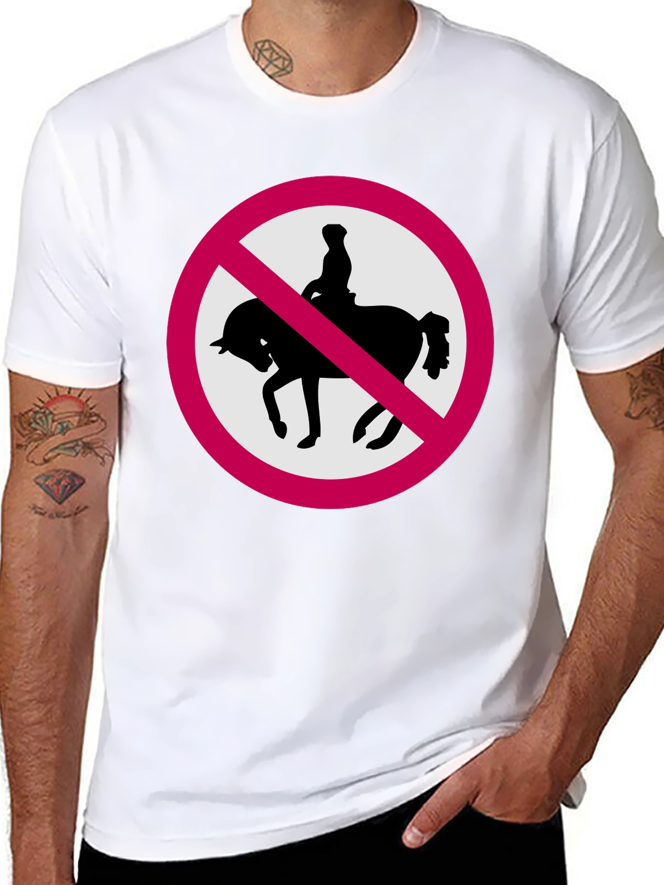No Horse Riding Black T-Shirt