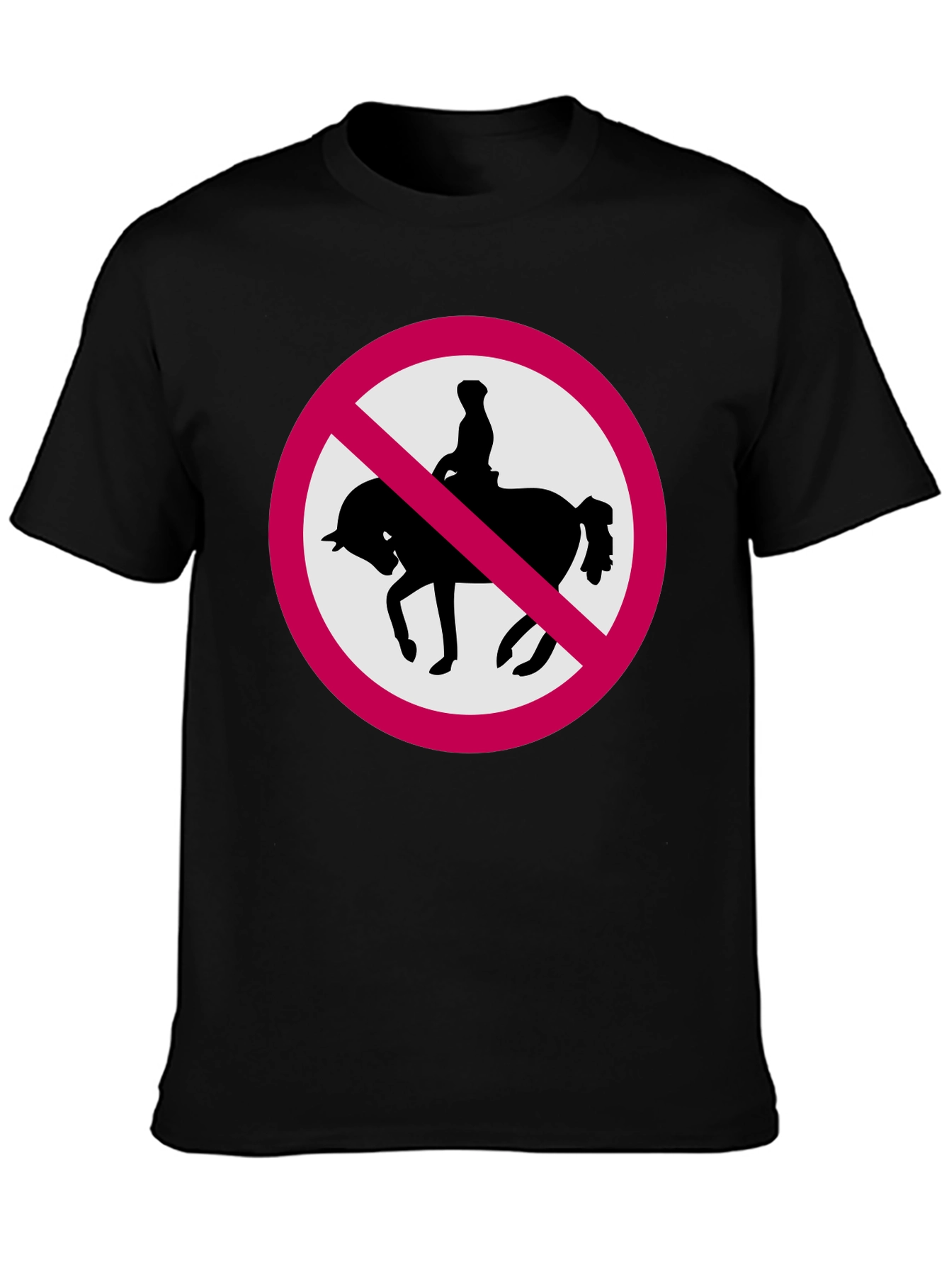 No Horse Riding Black T-Shirt