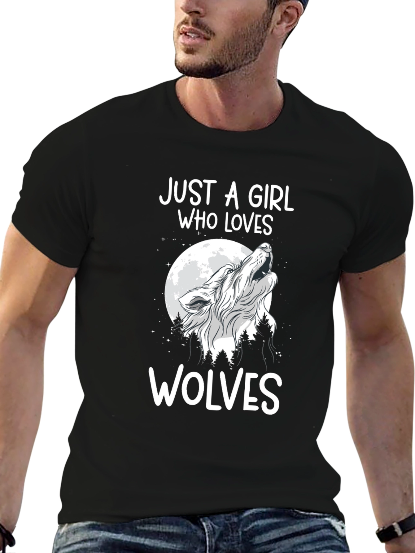 Just a Girl Who Loves Wolves Graphic Tee