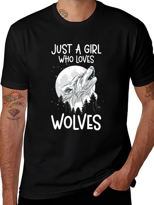 Just a Girl Who Loves Wolves Graphic Tee