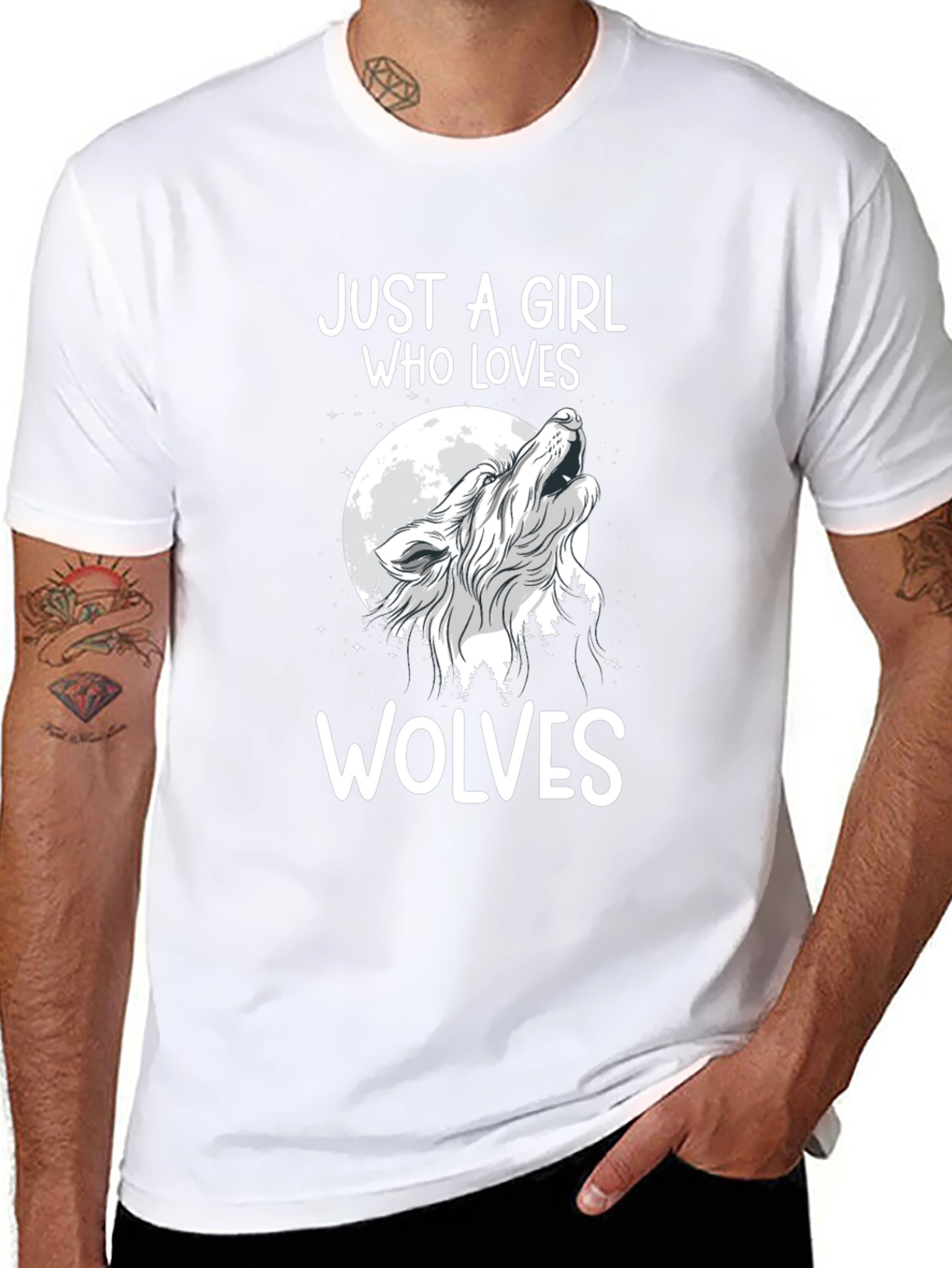 Just a Girl Who Loves Wolves Graphic Tee