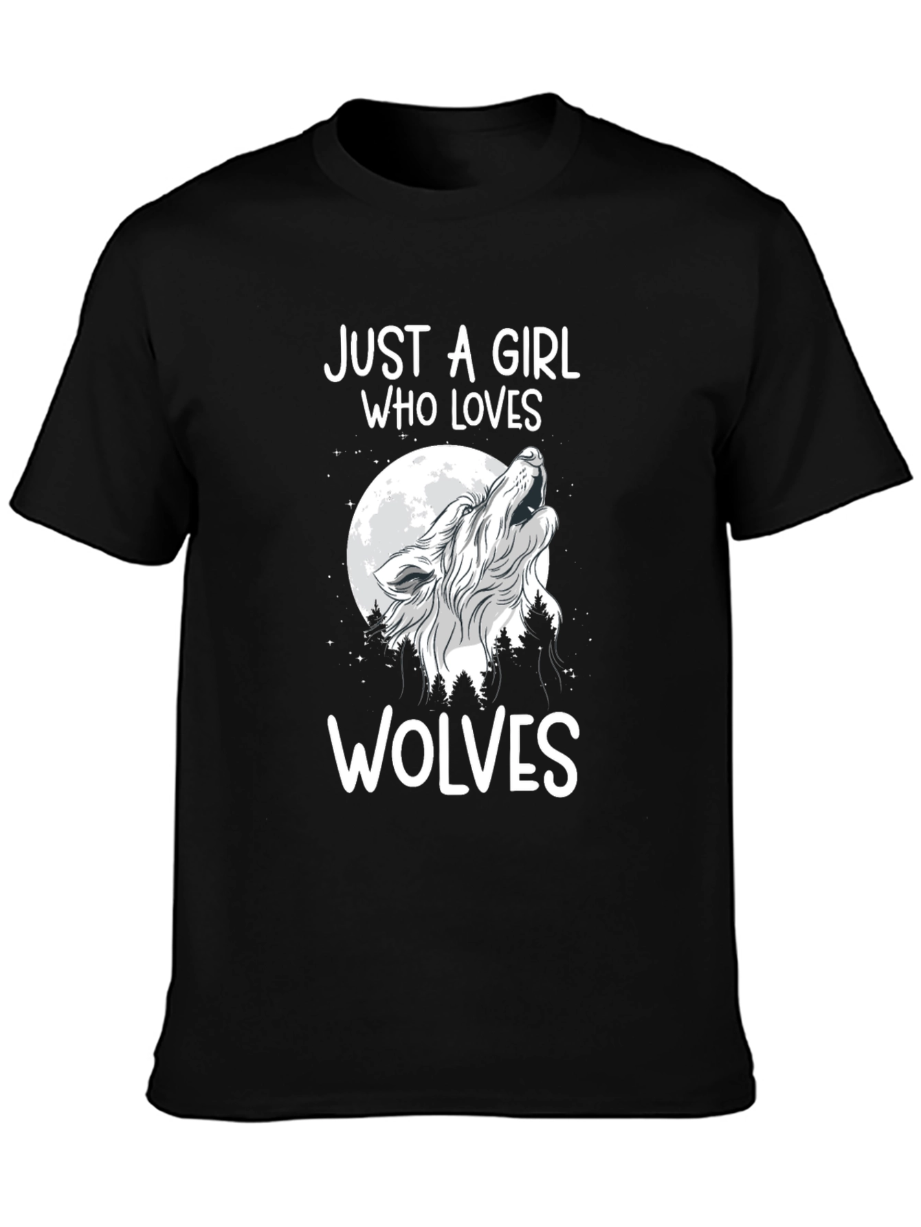 Just a Girl Who Loves Wolves Graphic Tee