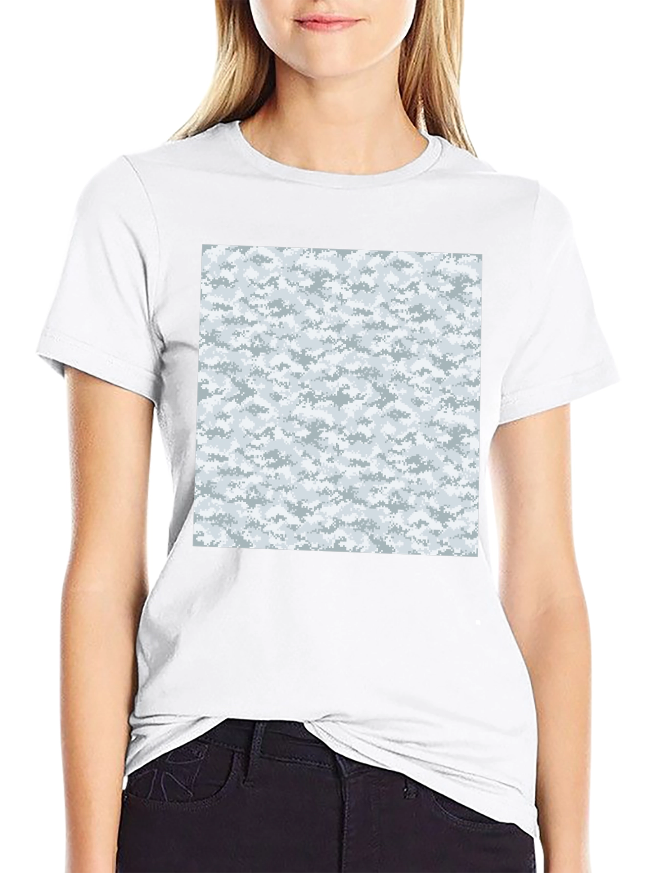 Urban Camo T-Shirt - Black Cotton Blend Modern Style