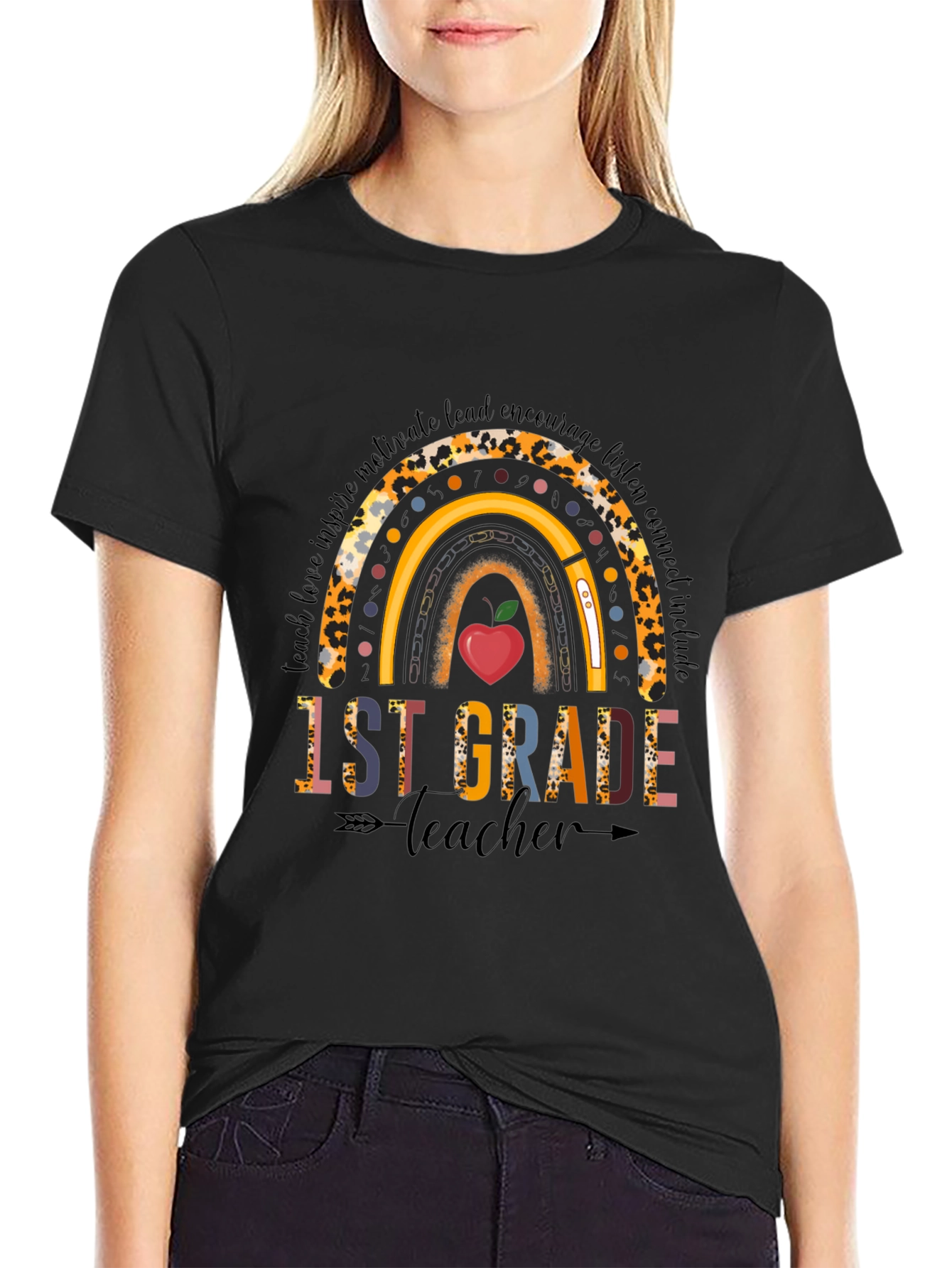 1st Grade Teacher Rainbow T-Shirt