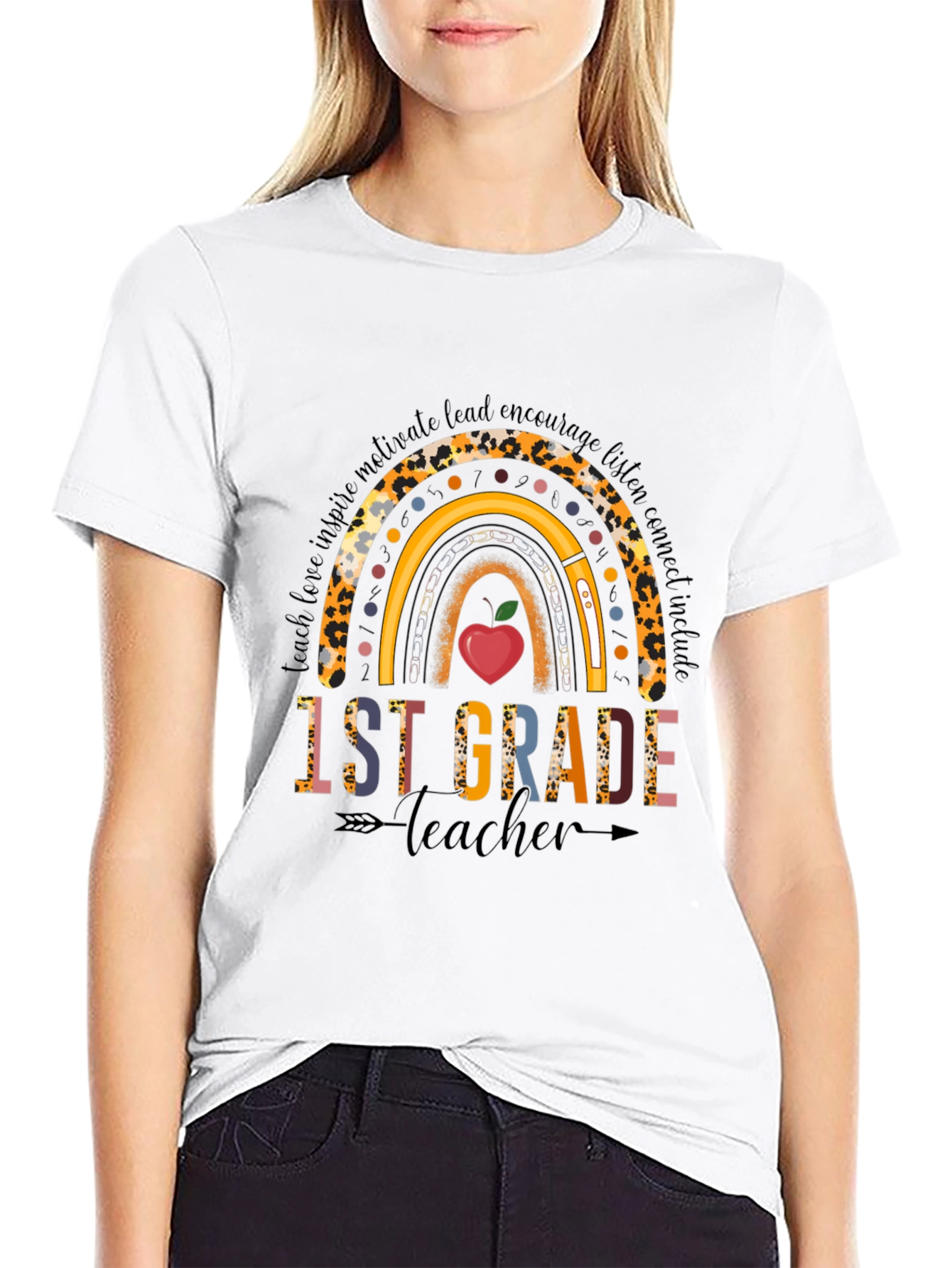 1st Grade Teacher Rainbow T-Shirt