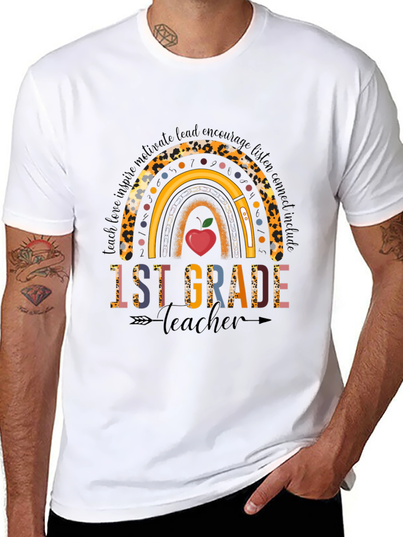 1st Grade Teacher Rainbow T-Shirt