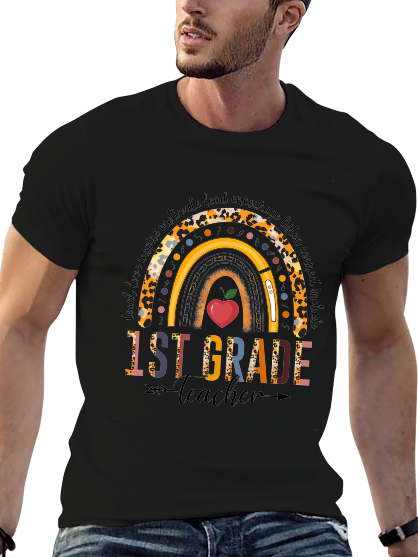 1st Grade Teacher Rainbow T-Shirt