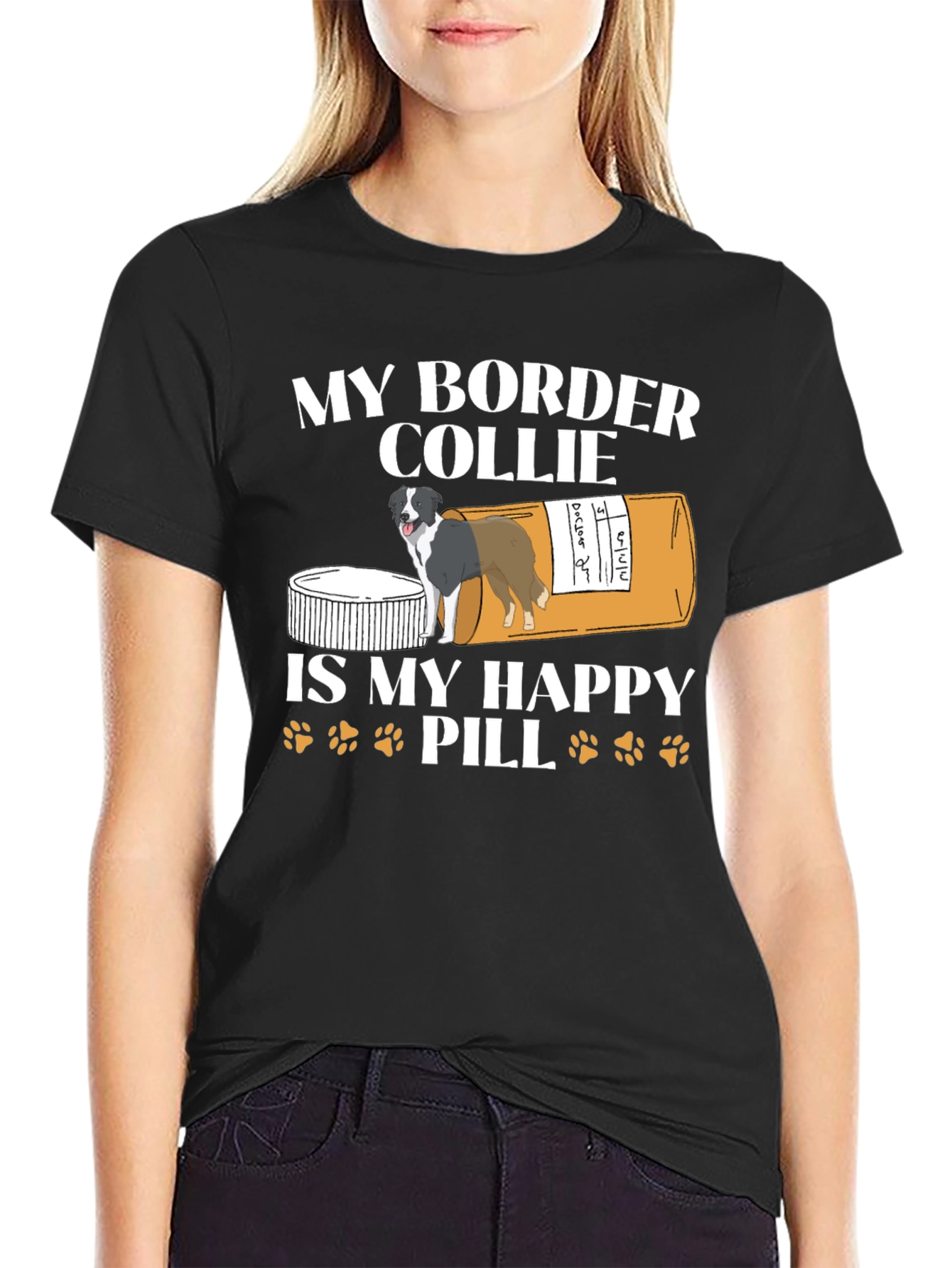 My Border Collie Happy Pill T-Shirt