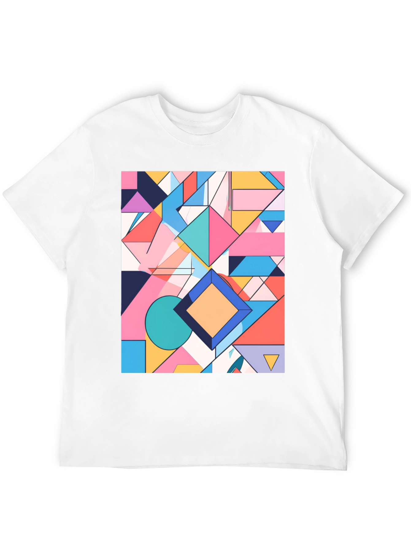 Geometric Pattern Graphic Tee - Modern Art Shirt
