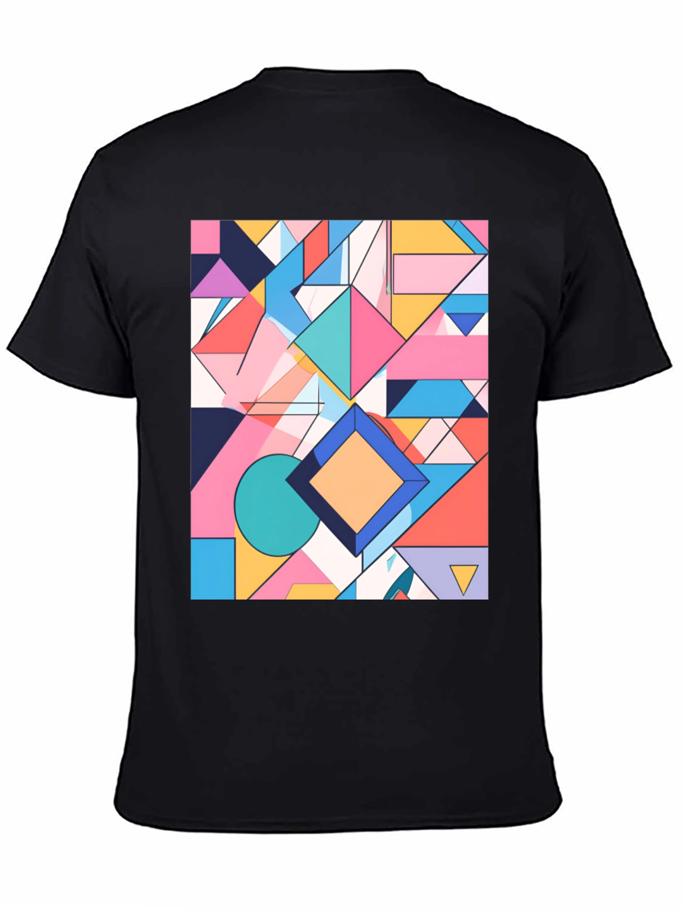 Geometric Pattern Graphic Tee - Modern Art Shirt