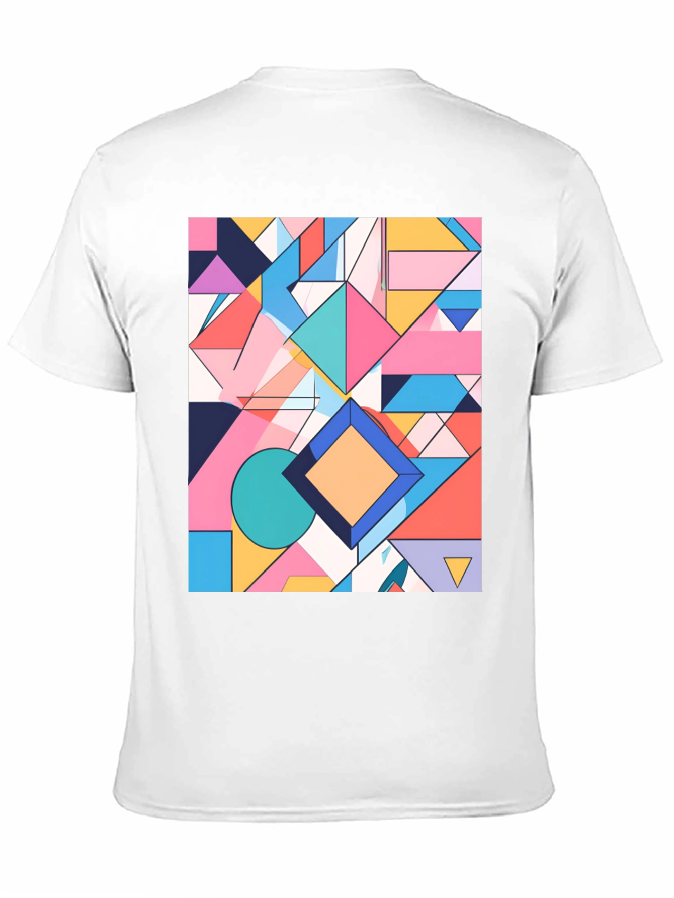 Geometric Pattern Graphic Tee - Modern Art Shirt