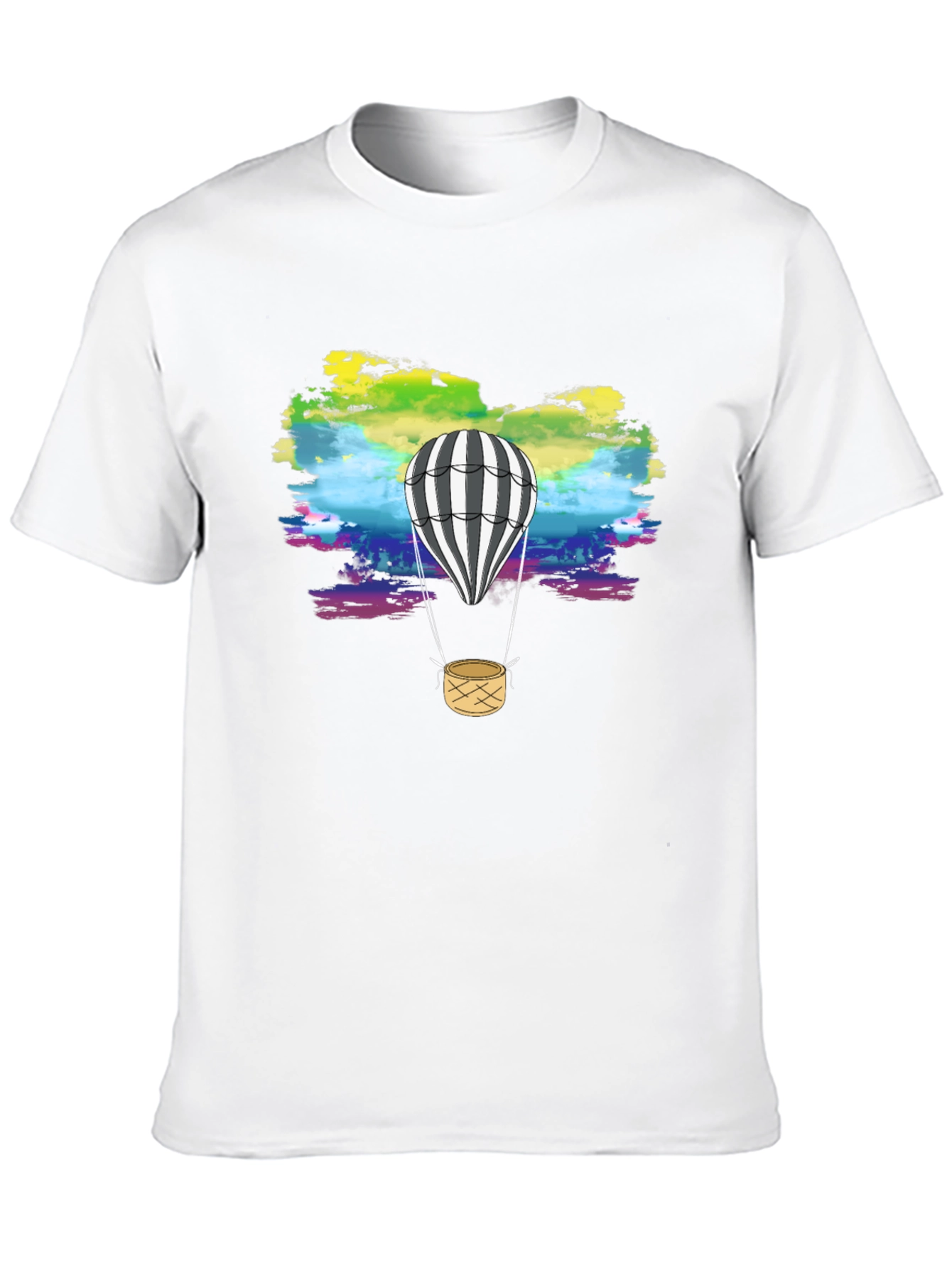Rainbow Sky Hot Air Balloon Graphic Tee