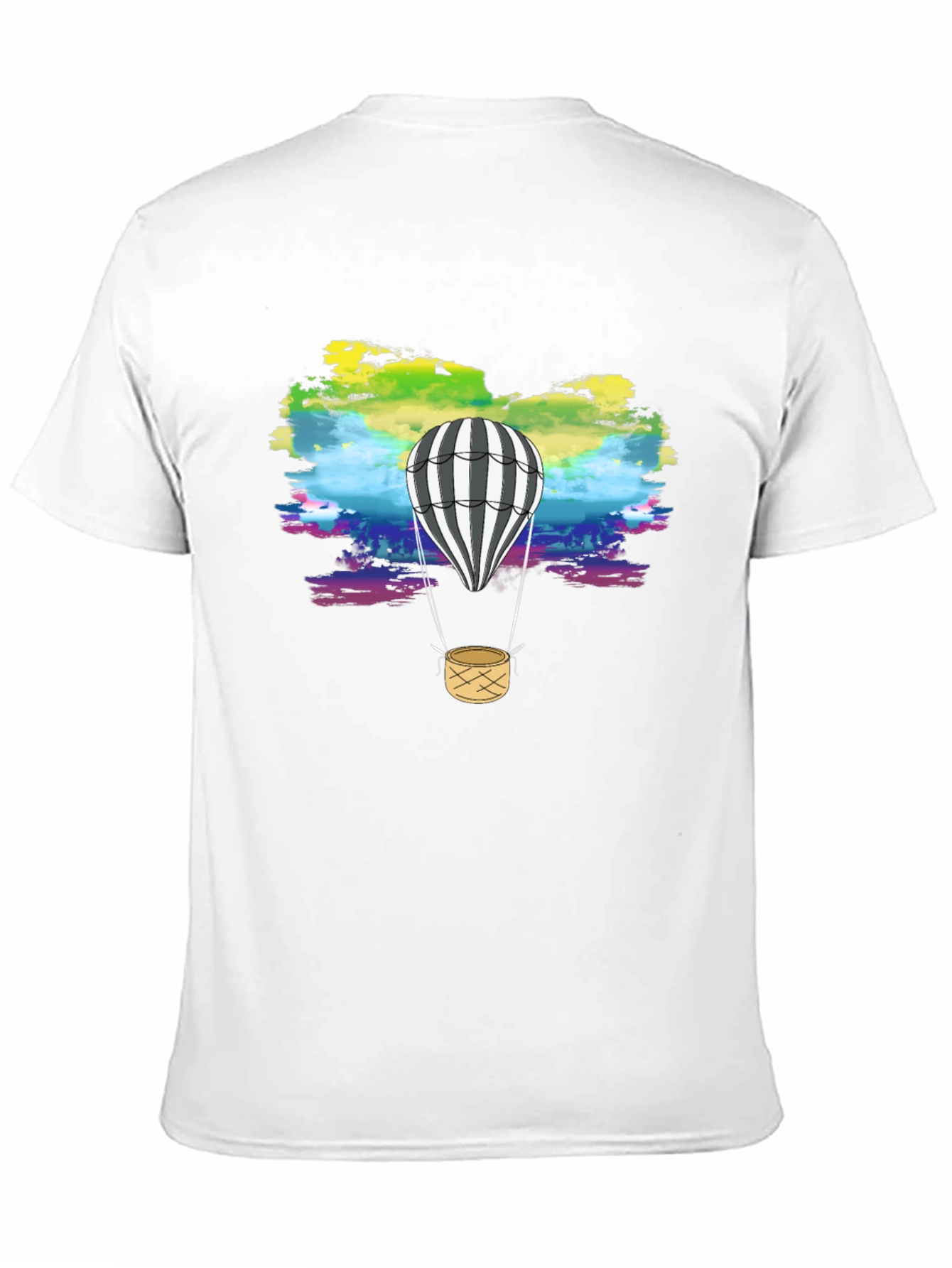 Rainbow Sky Hot Air Balloon Graphic Tee