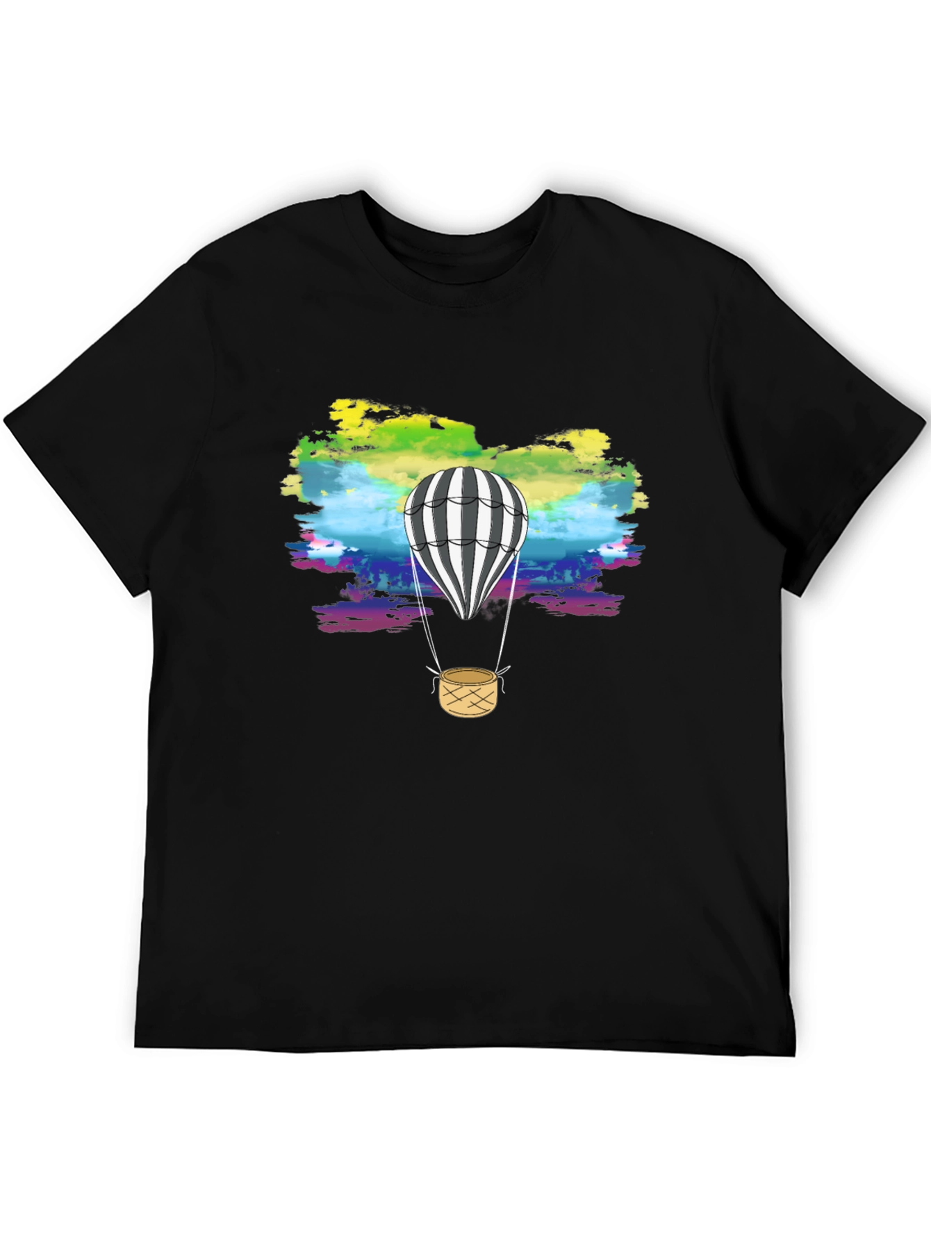 Rainbow Sky Hot Air Balloon Graphic Tee