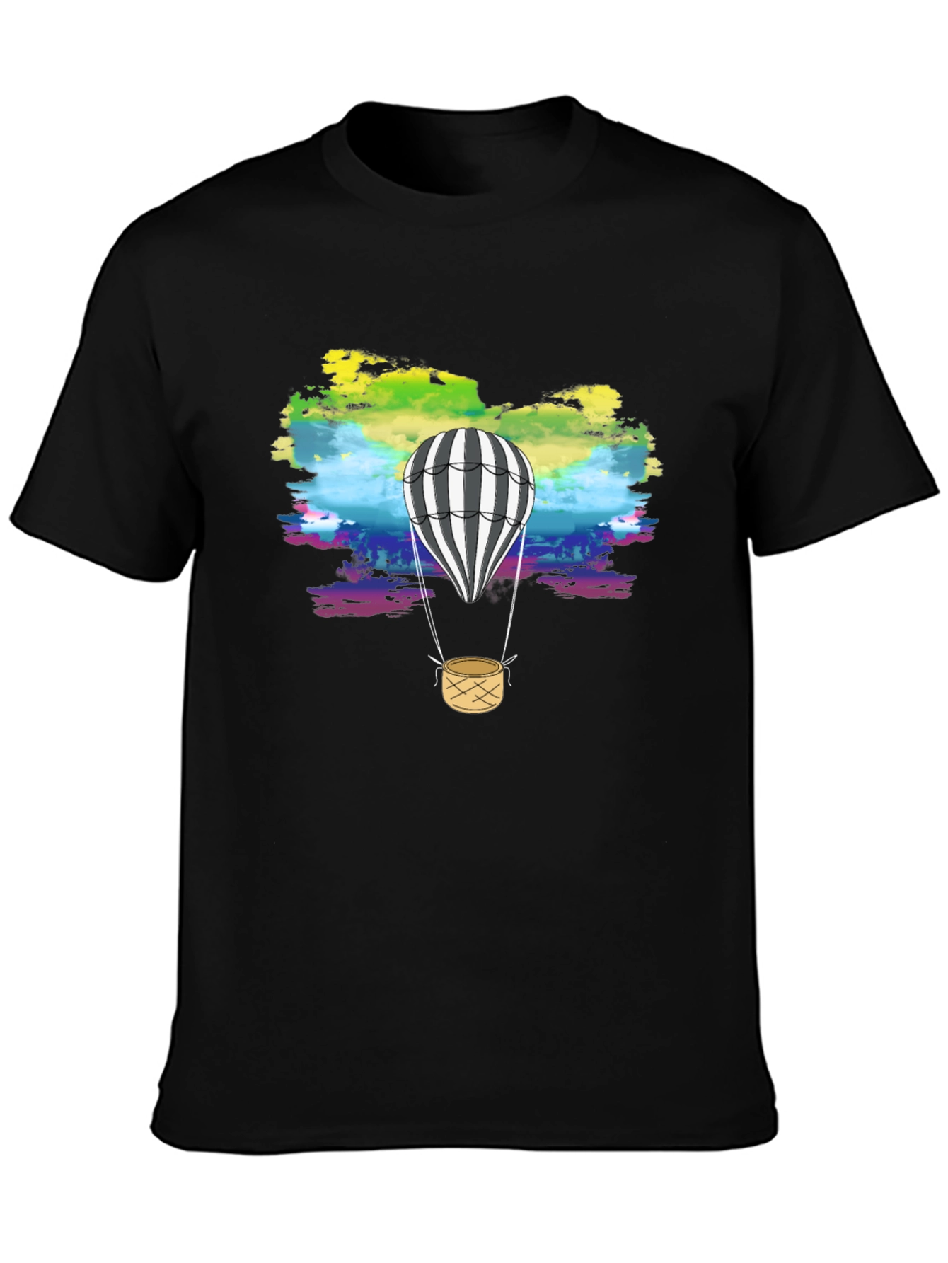 Rainbow Sky Hot Air Balloon Graphic Tee
