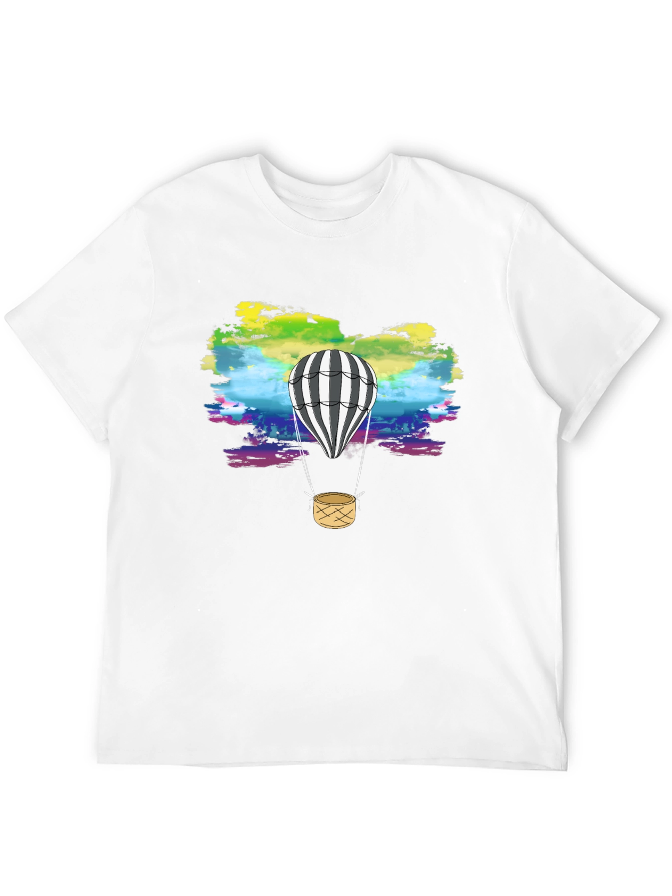Rainbow Sky Hot Air Balloon Graphic Tee