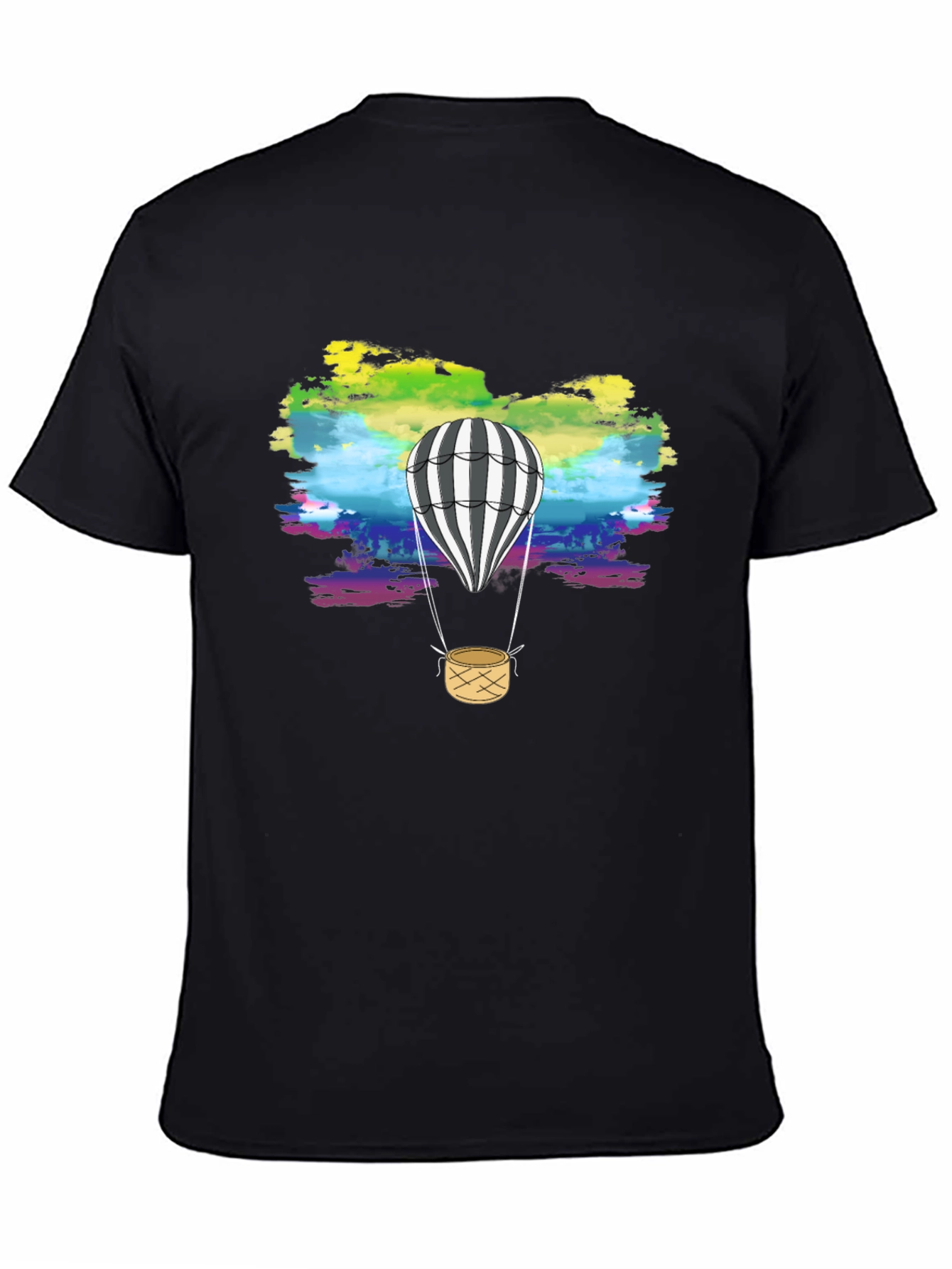 Rainbow Sky Hot Air Balloon Graphic Tee