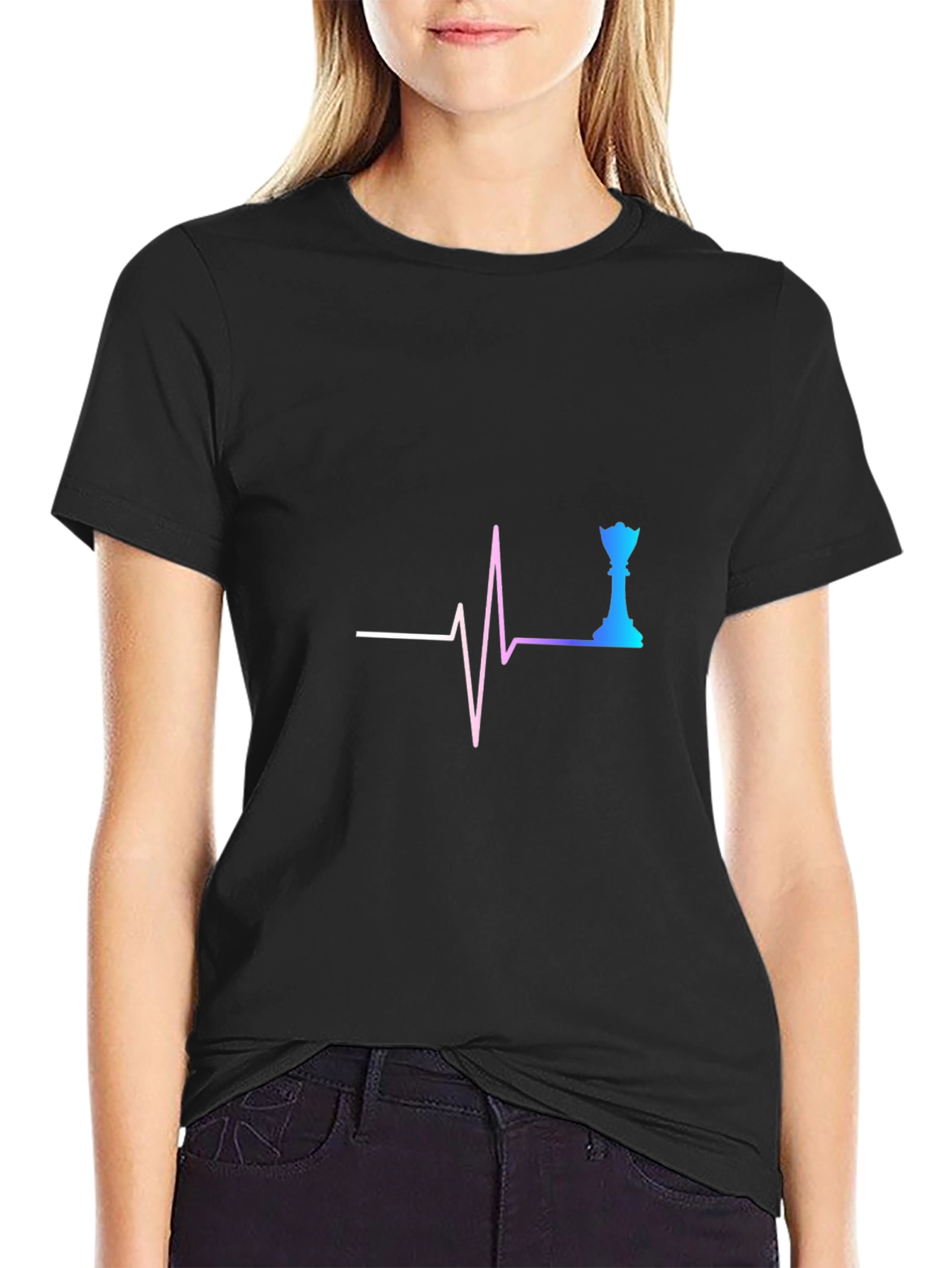 Chess Queen Lifeline Black T-Shirt