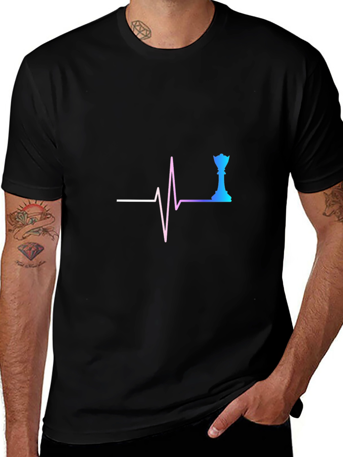 Chess Queen Lifeline Black T-Shirt