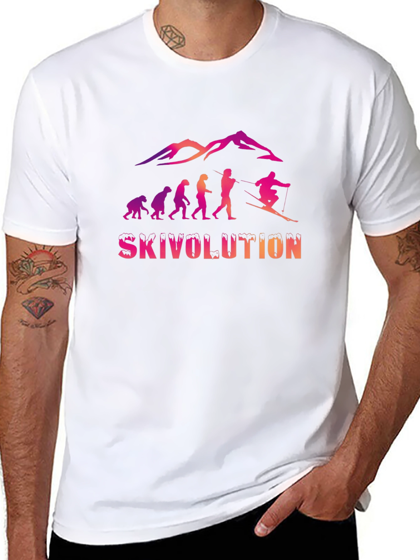 Skivolution Skiing Evolution Graphic Tee - Black