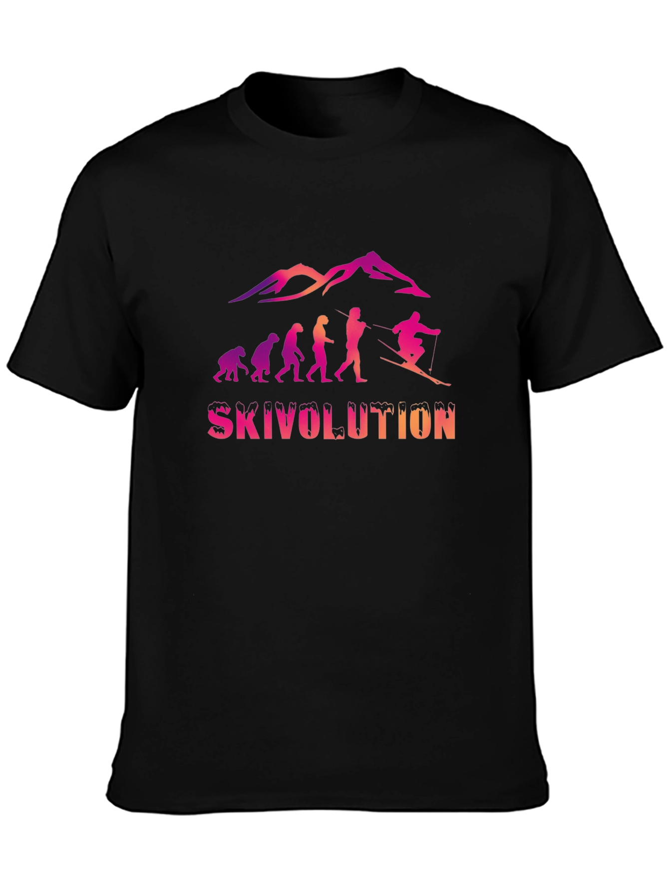 Skivolution Skiing Evolution Graphic Tee - Black