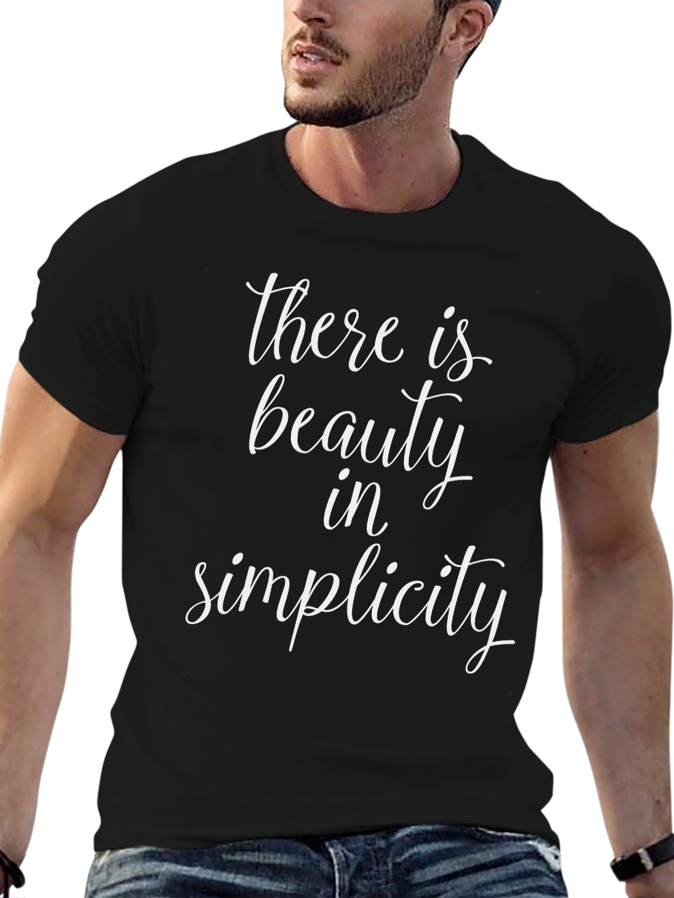Beauty in Simplicity Graphic Tee - Black T-Shirt