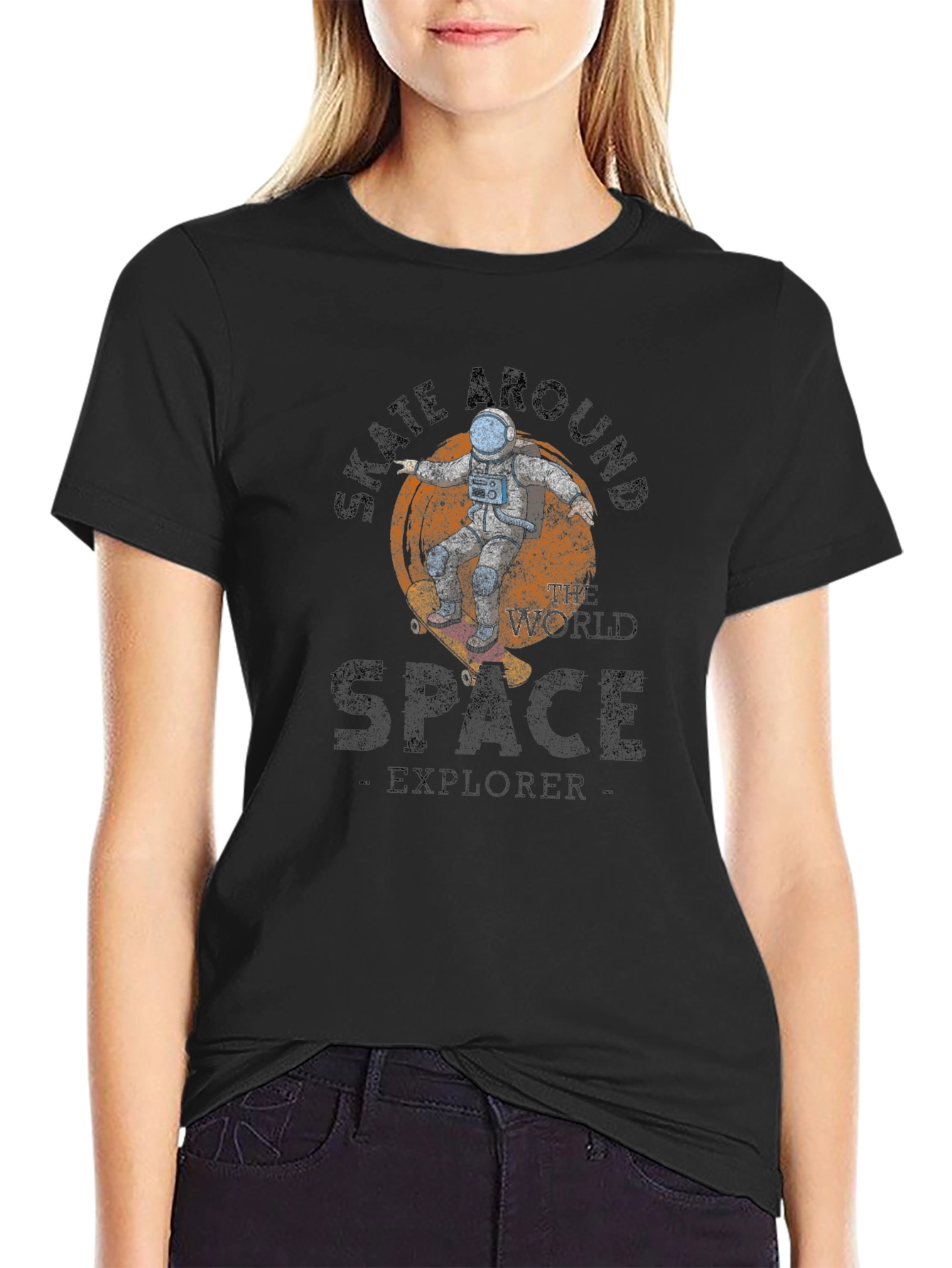 Skate Around Space Explorer T-Shirt - Unique Design